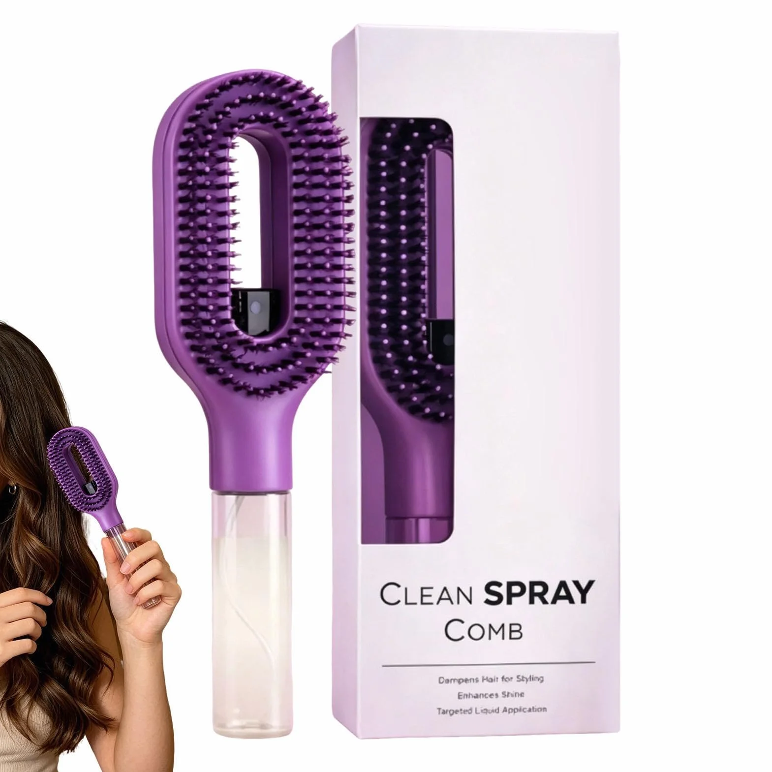 Narzędzie do strzyżenia włosów w sprayu Comb, szczotka do destylacji włosów, zapobiegająca Frizz z systemem wody, urządzenie do pielęgnacji włosów Quick Refresh, przenośne akcesoria do przerabiania
