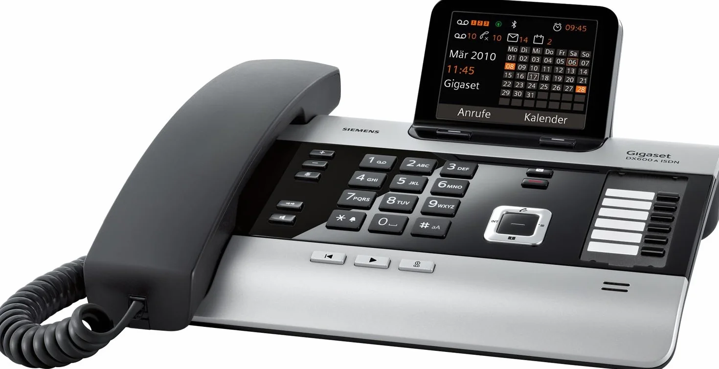 Gigaset DX600A telefon ISDN-/DECT (z 3 automatyczną sekretarką - telefon z dużym wyświetlaczem) tytanowy