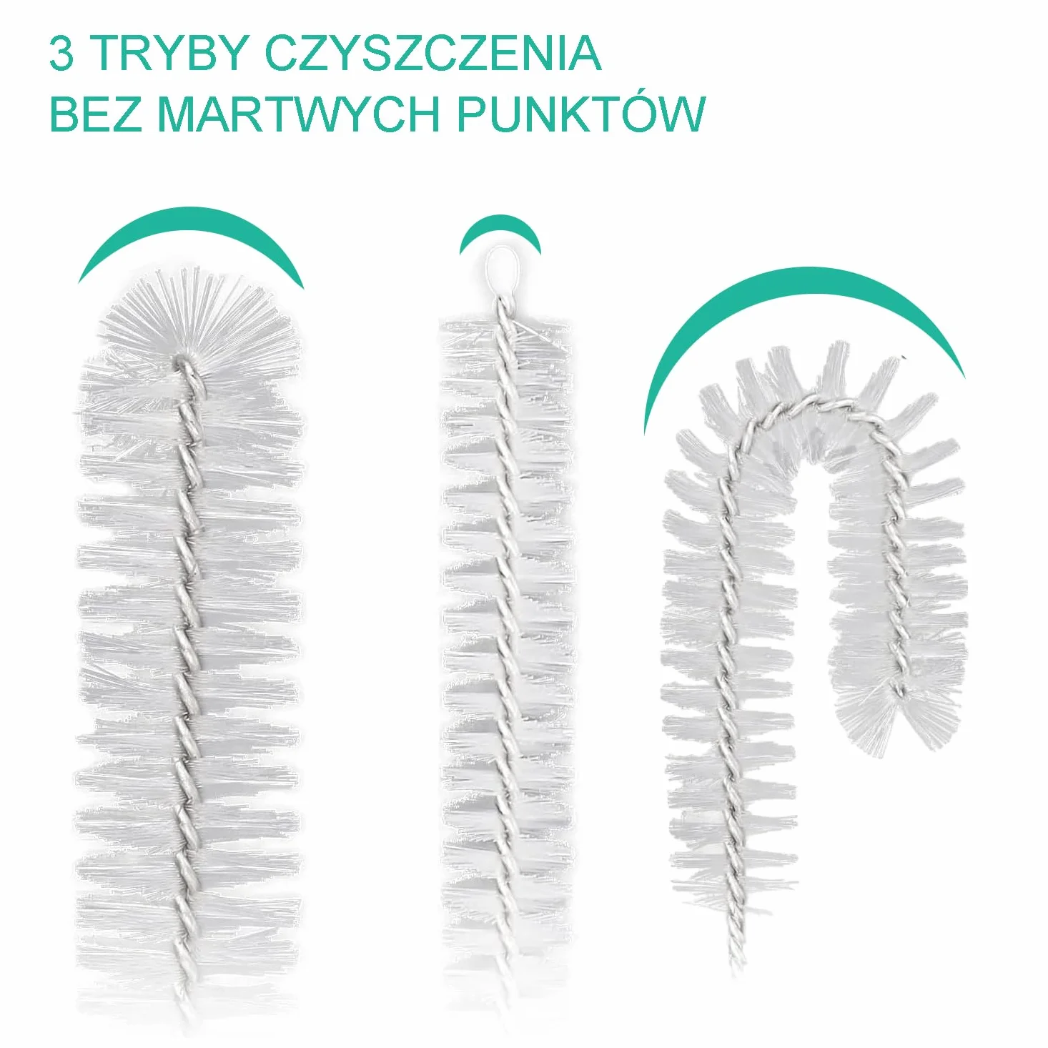 Zestaw 12 Sztuk Szczotek do Czyszczenia Słomek z Nylonu 21 cm