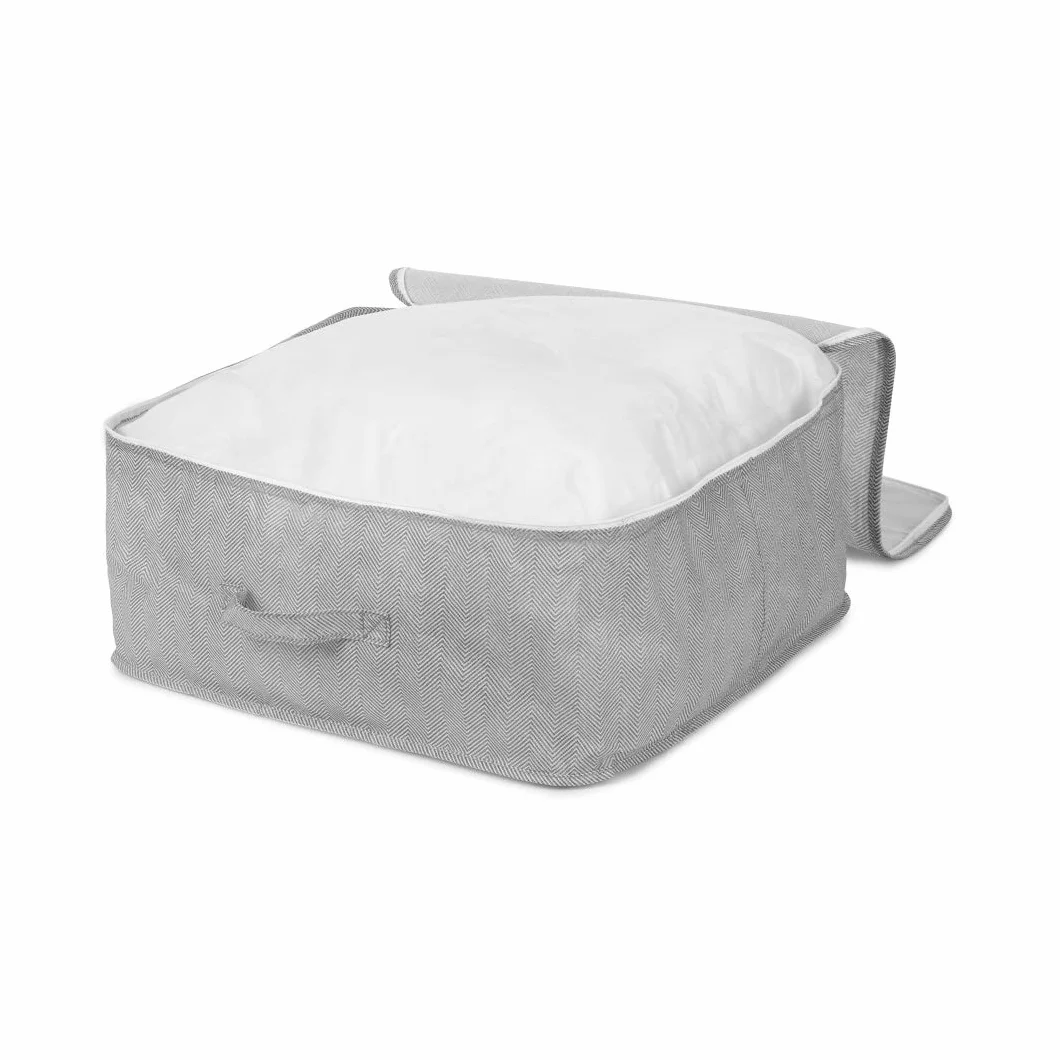 Torba do przechowywania z zamkiem błyskawicznym 46 x 46 x 20,5 cm polipropylen Boston szaro-biała
