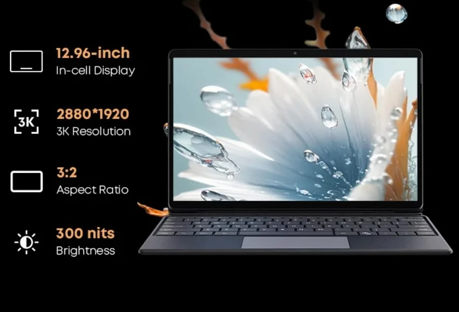 2024 Hi10 Max 2 w 1 tablet laptop Core N100 32.9 cm 3K IPS ekran 12 GB RAM 512 GB SSD tablety 2.4G/5G WiFi (w zestawie klawiatura)
