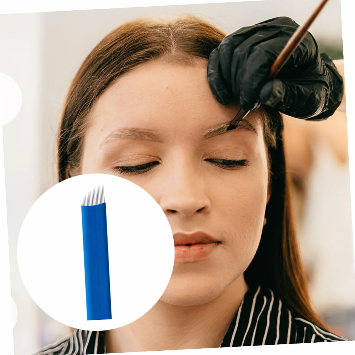 Healvian 30 Sztuk Igły Ostrza Microblading Do Tatuażu Brwi Przenośny Makijaż