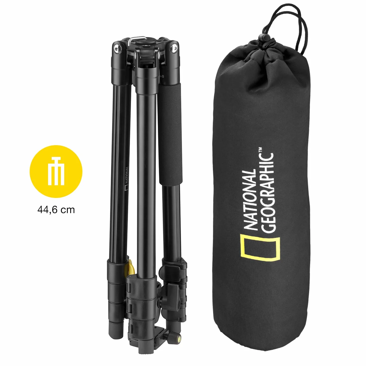 National Geographic Podróżny statyw fotograficzny z monopodem, aluminium, 4-sekcyjne nogi, blokada dźwigni, obciążenie 6 kg, torba transportowa, głowica kulowa, szybkie zapięcie, NGTR001L [Wyłącznie w
