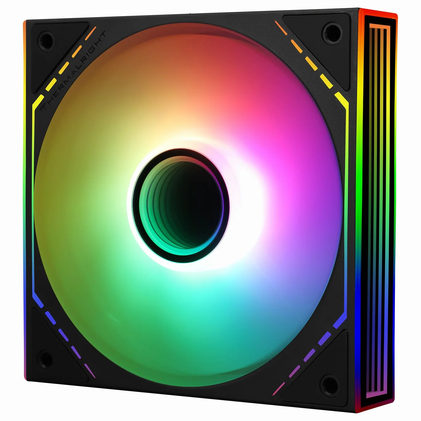 Thermalright TL-M12-S 120 mm ARGB wentylator CPU, prędkość 1500 RPM, czarny, cichy wentylator 4-pinowy PWM PC, do łożysk S-FDB CPU, wentylator chłodzący, z lusterkiem bocznym ARGB efekt świetlny