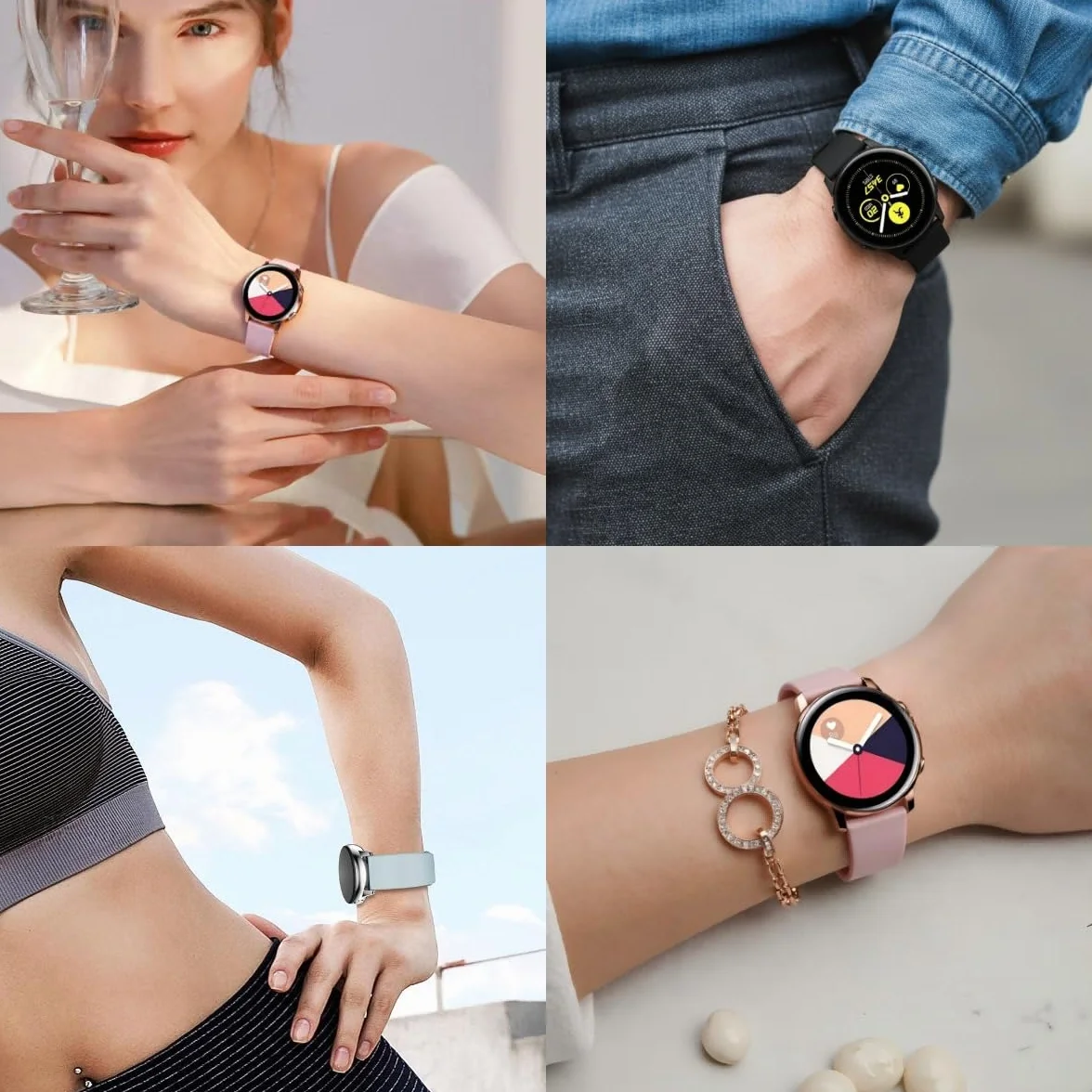 Sportowy pasek 20 mm do zegarka Samsung Galaxy Watch 7 / 6 / 5 / 4 Classic / 3 / FE/5 Pro, silikonowy pasek sportowy, zapasowy pasek do Galaxy Watch Active 2 / Gear S2 Classic / Sport
