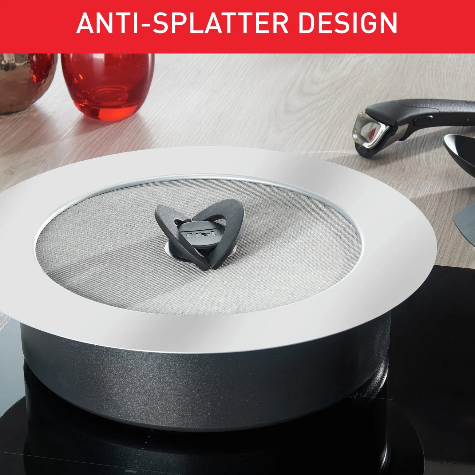 Tefal Ingenio osłona antyrozbryzgowa ze stali nierdzewnej 24-30 cm