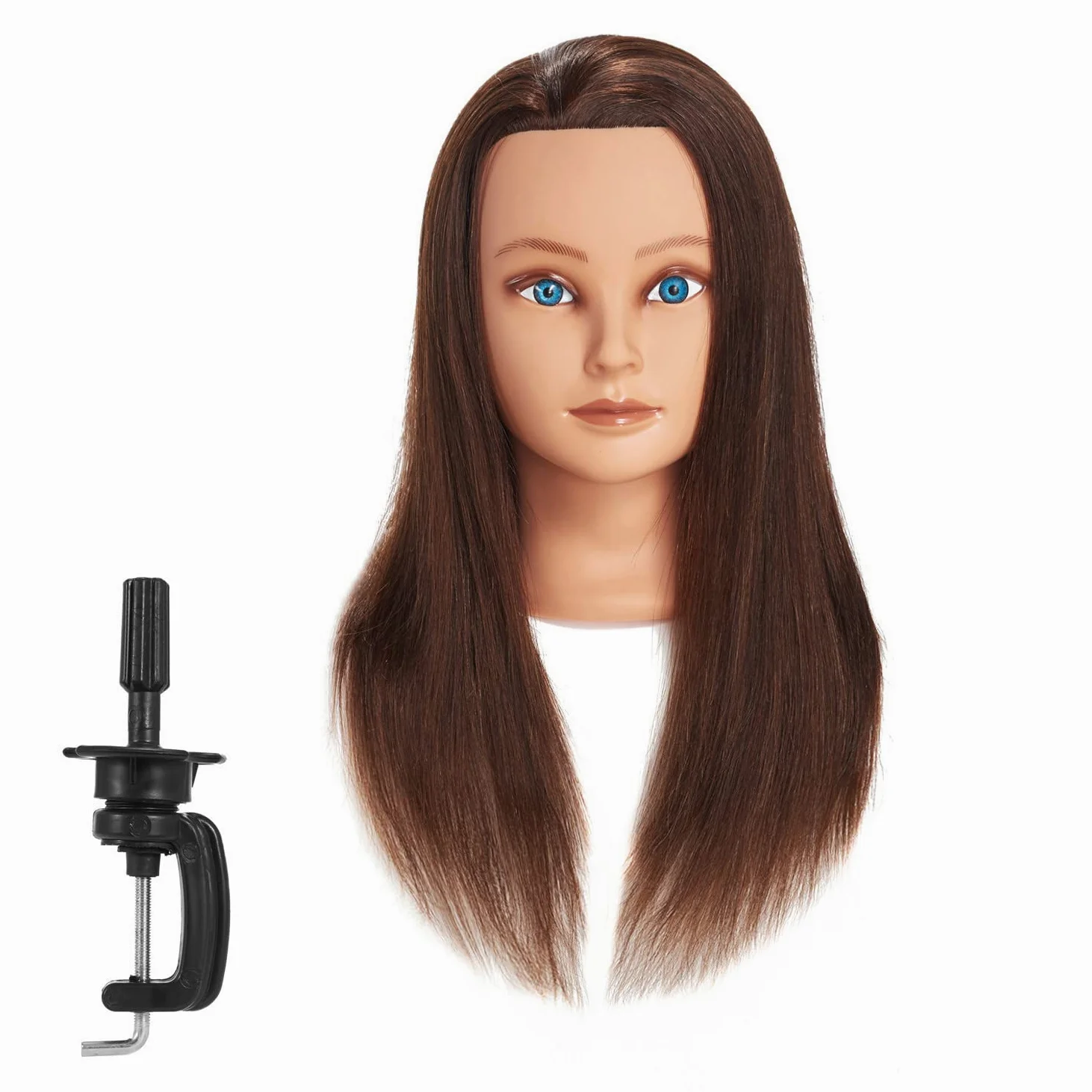 Traininghead 50-56 cm, 100% ludzkie włosy, głowa manekina, głowa treningowa, kosmetologia, głowa manekina, głowa lalki z bezpłatnym zaciskiem