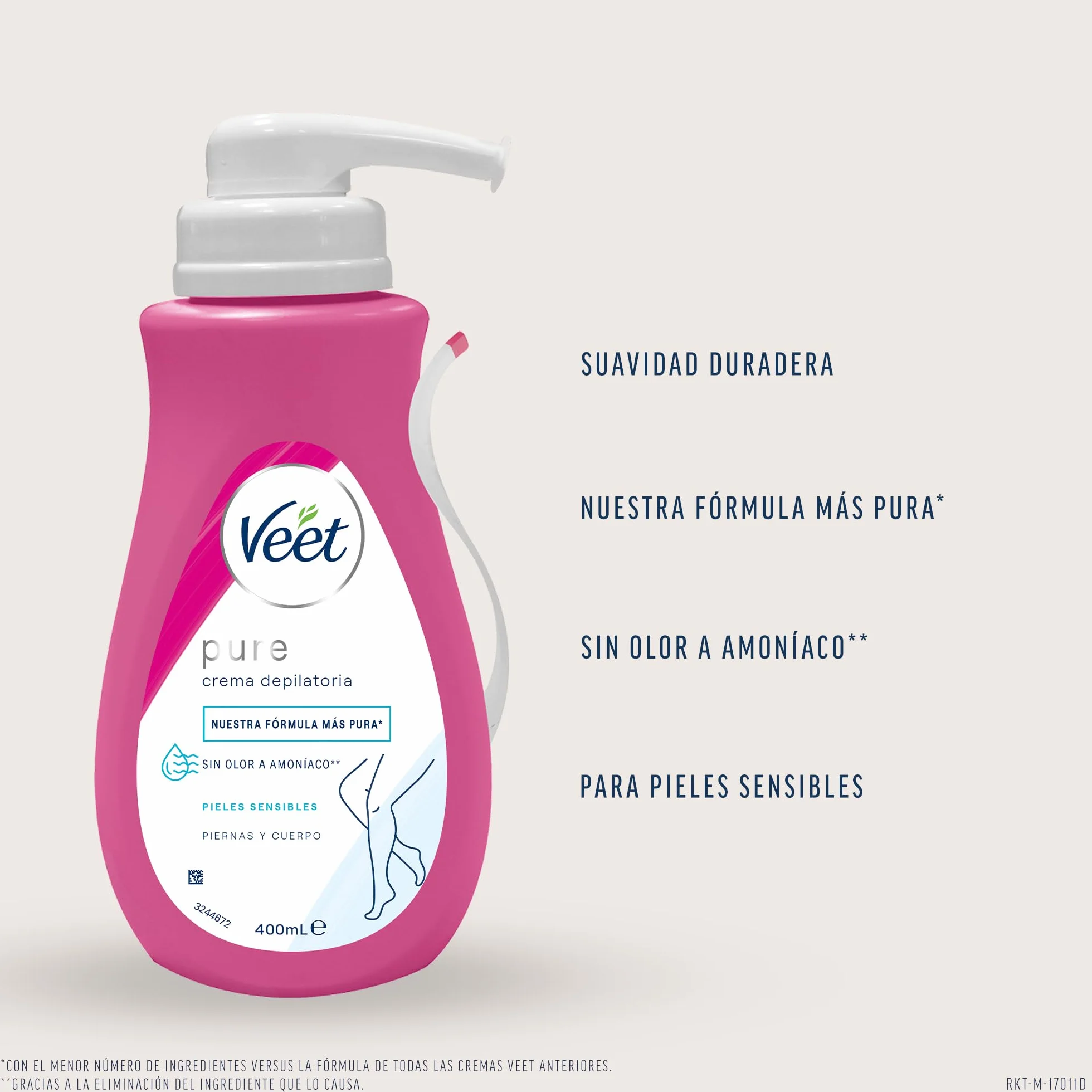 Veet Krem do depilacji ciała, z dozownikiem, skóra wrażliwa, 400 ml, 400 mililitr, 1