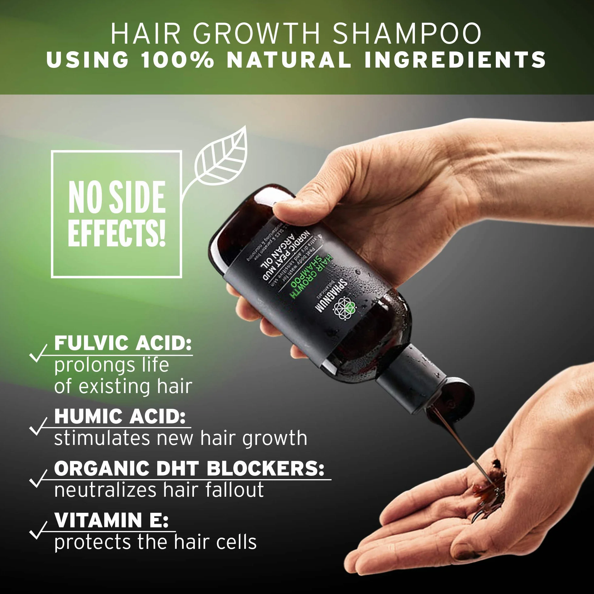 Hair Growth Shampoo For Men - Natural Biotin Boost with Argan Oil and Peat Mud, Effective Hair Loss Treatment for Thinning Hair, Organic DHT Blocker - No SLS, Parabens, Sulfate-Free, Anti-Dandruff…