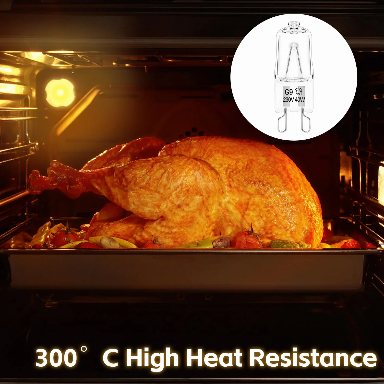 Żarówki halogenowe G9 40W 230V do piekarnika odporne na 300°C