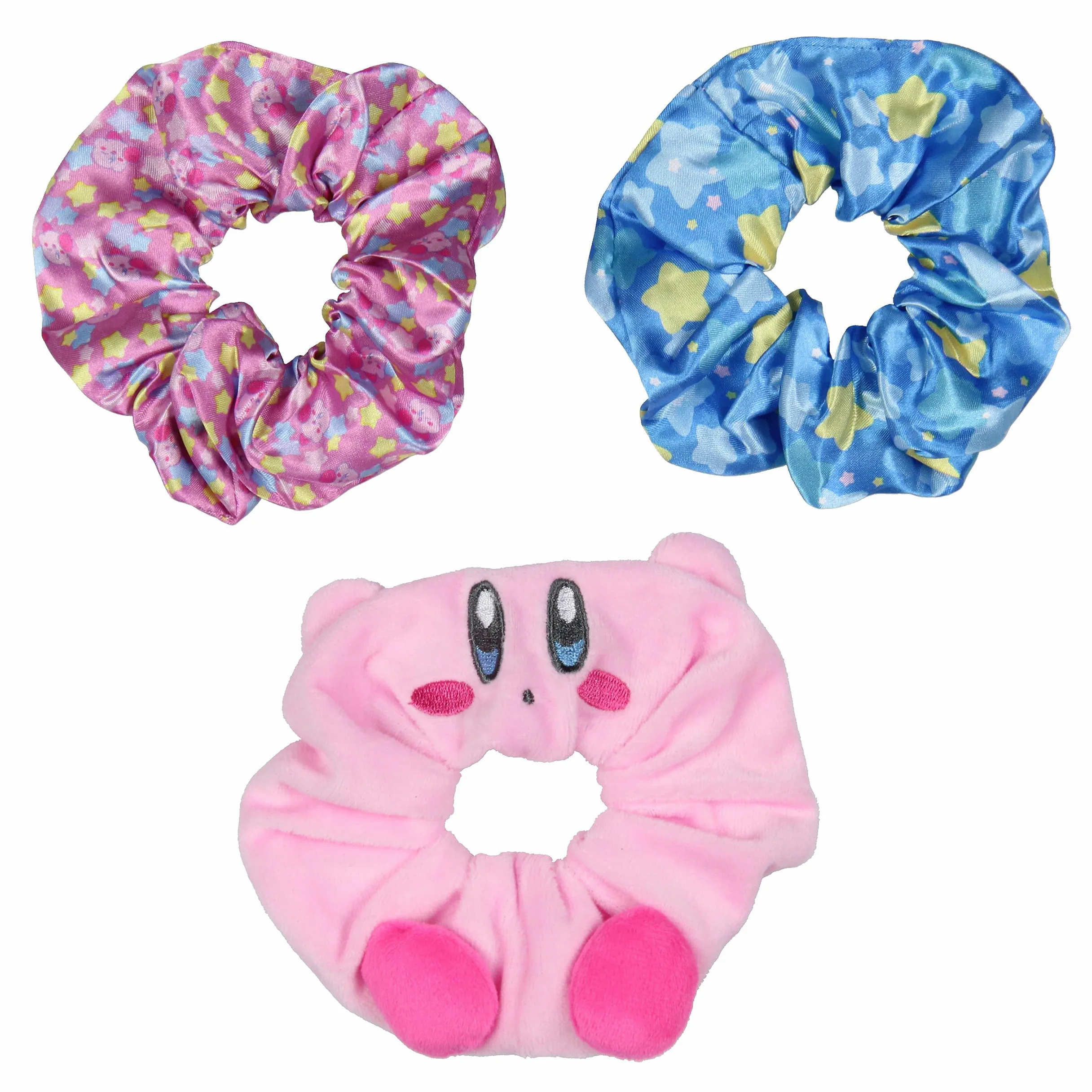 Kirby zestaw gumek do włosów z postaciami 3D, akcesoria do włosów do wszystkich rodzajów włosów, 3-częściowy zestaw, bezbolesne usuwanie warkoczy