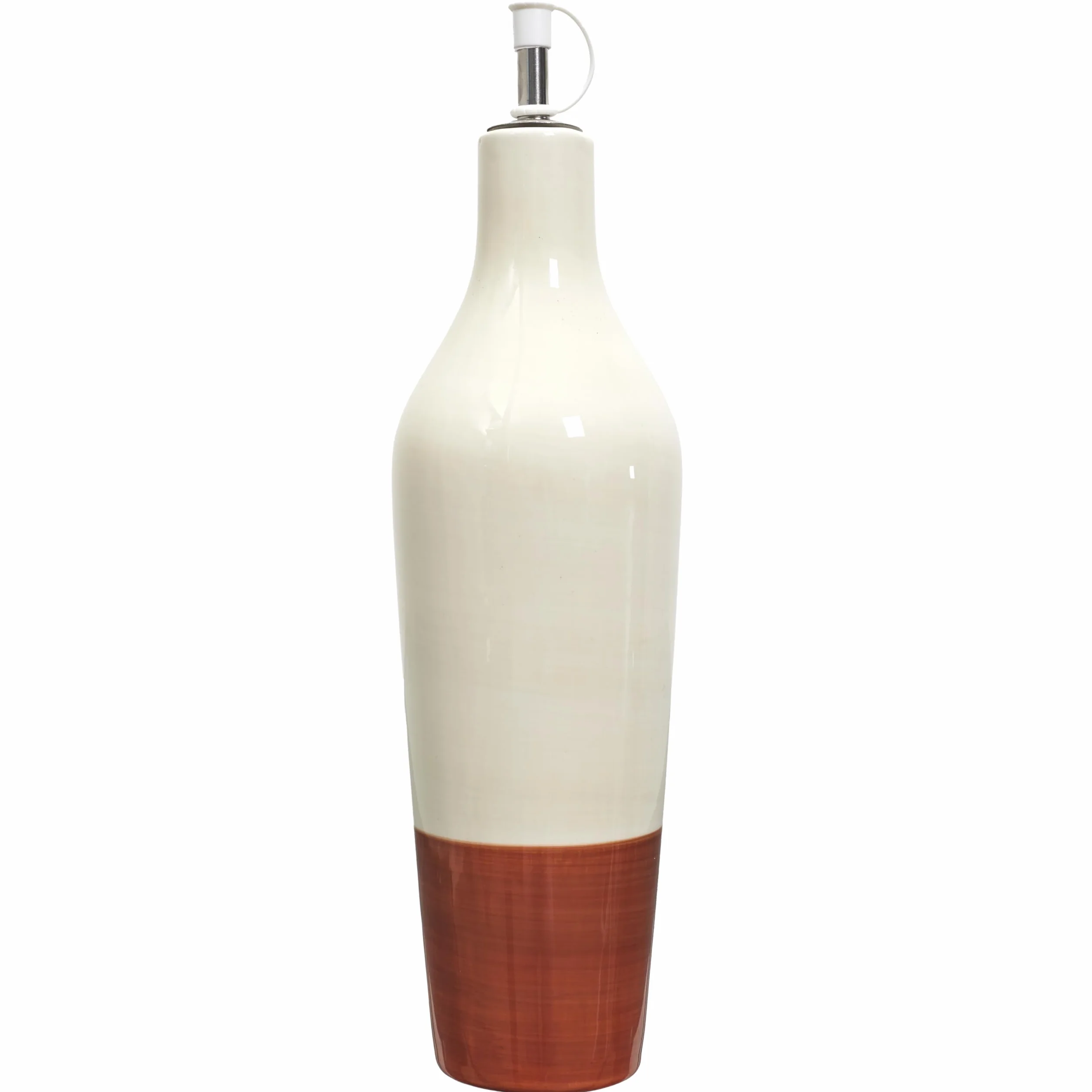 HOME DECO FACTORY KA0540 Ceramiczna butelka na olej 670 ml Pomarańczowy Biały