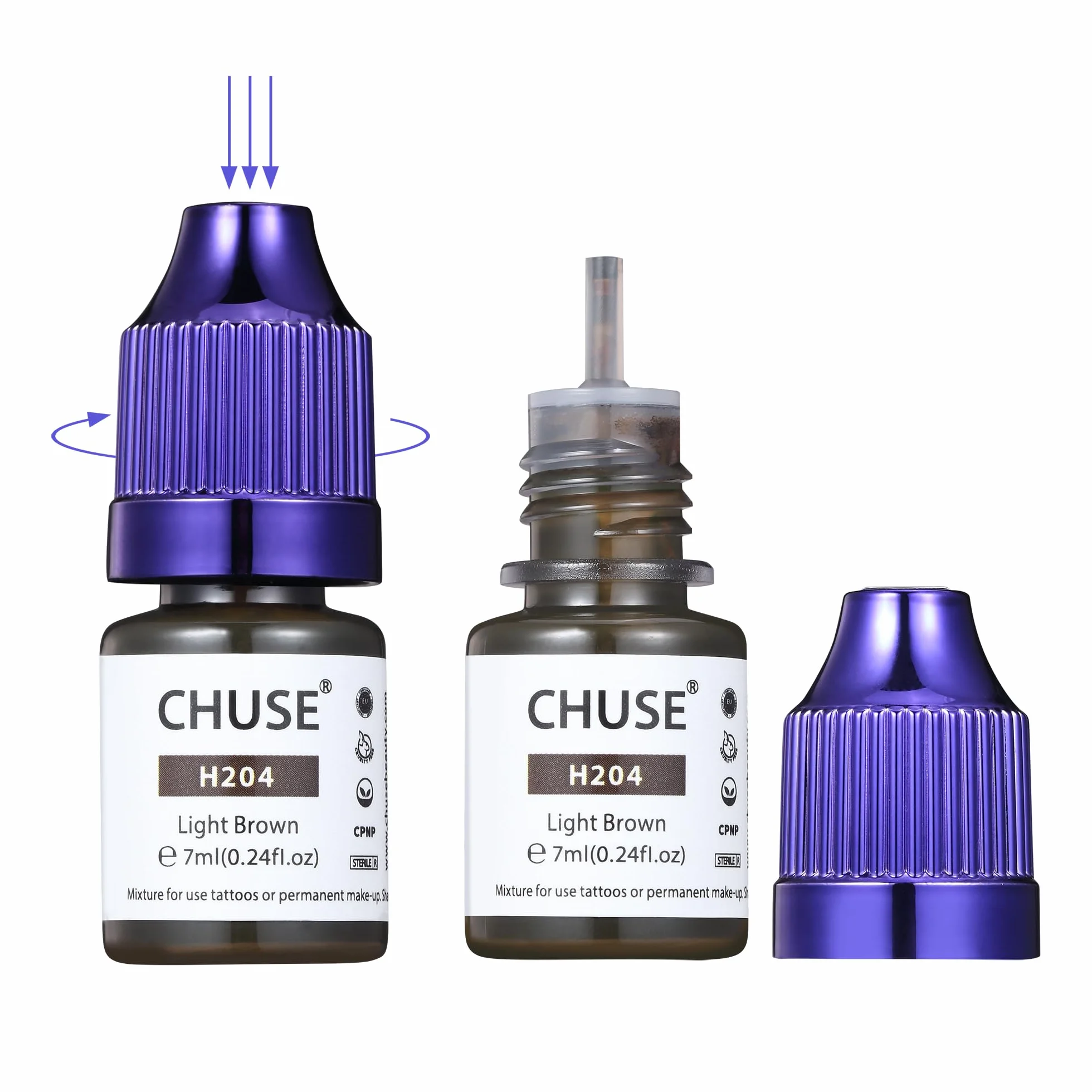 CHUSE PMU Hybrid płynny pigment do brwi 7 ml (H204 jasnobrązowy)