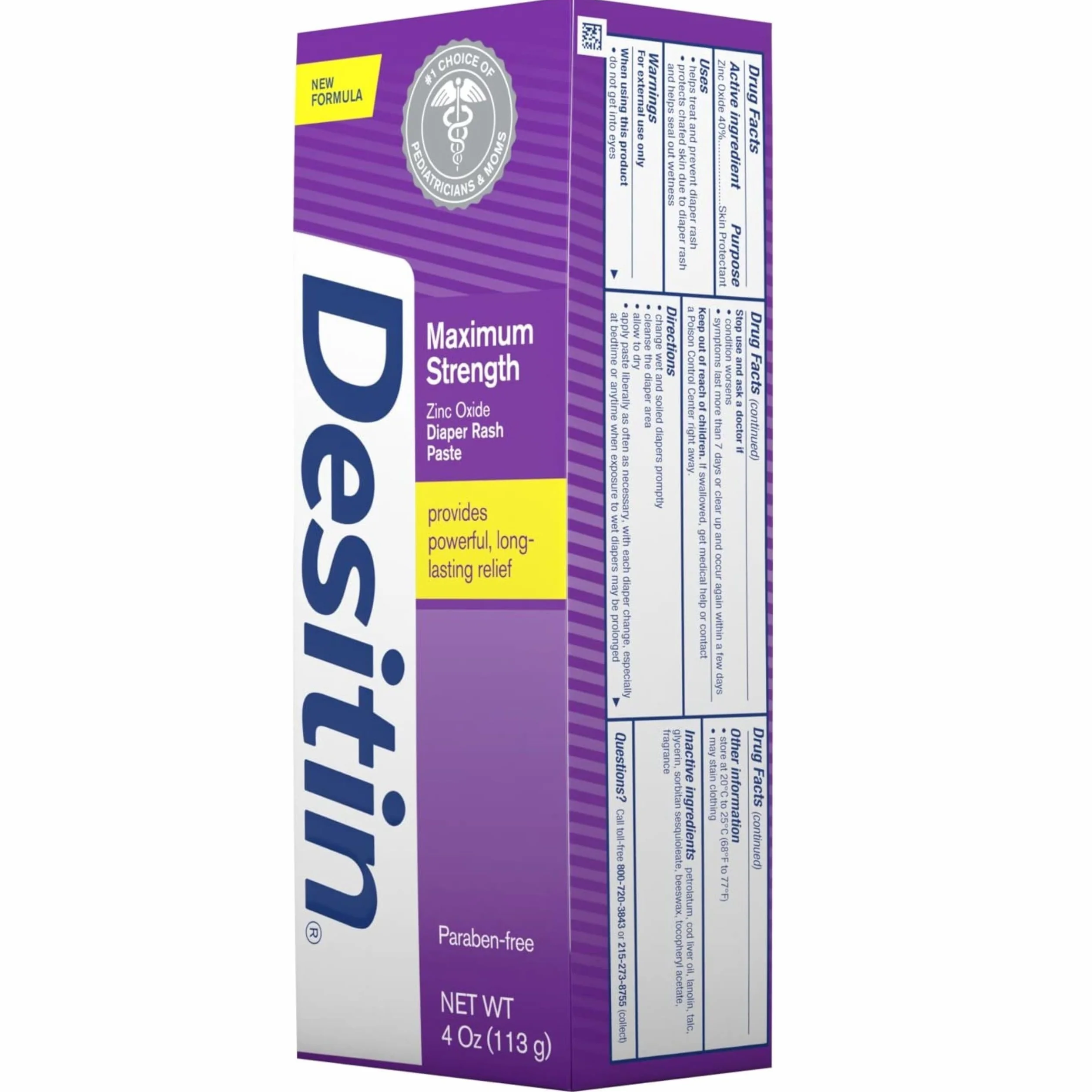 DESITIN Maksimum Strength Diaper Rash Paste, 3 opakowania (4 uncji)