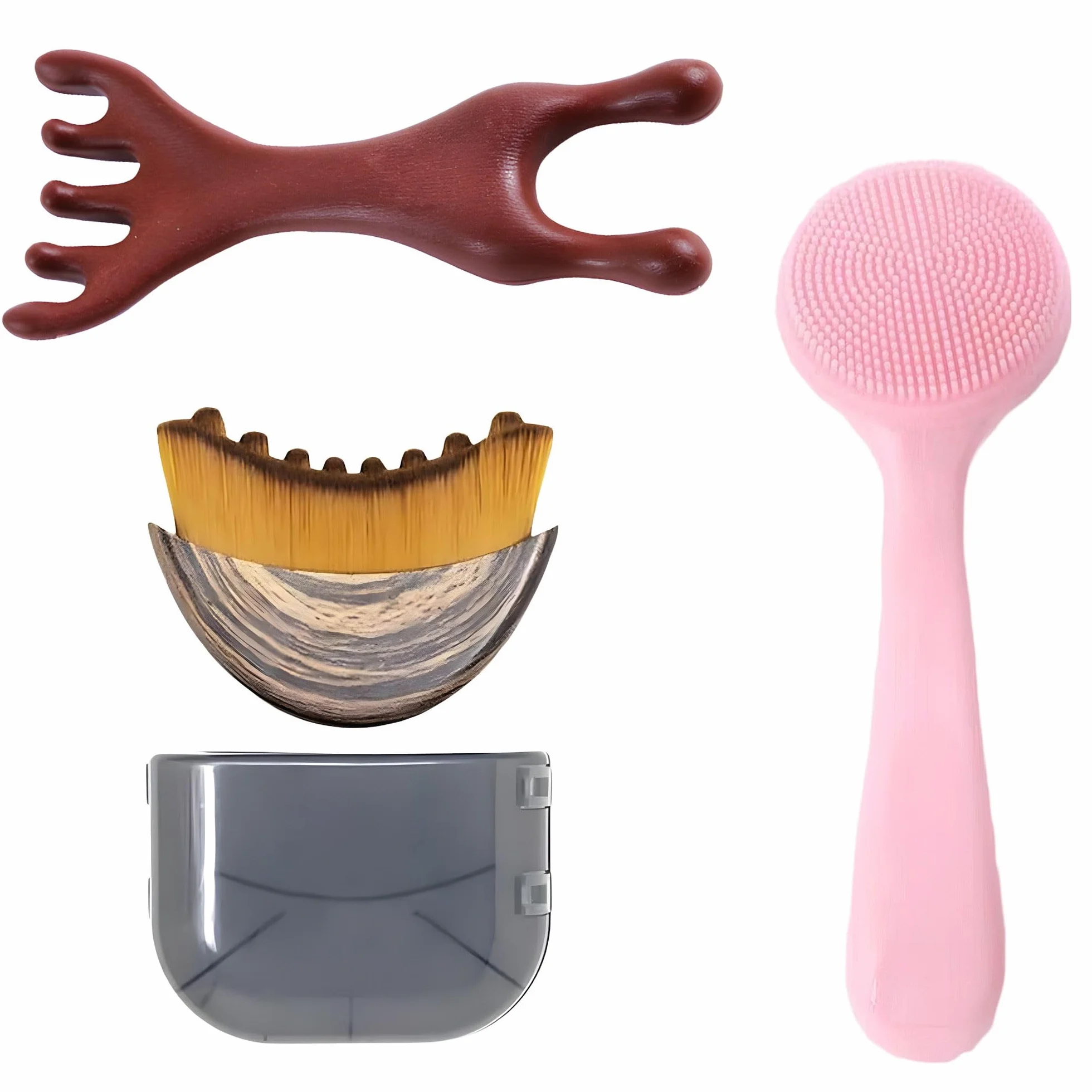 Bürsten zestaw 3 szt. do drenażu limfatycznego (suche), szczotka do twarzy konturowej i Jawline, grzebień do masażu drenażu limfatycznego, ergonomiczny kształt do delikatnego masażu