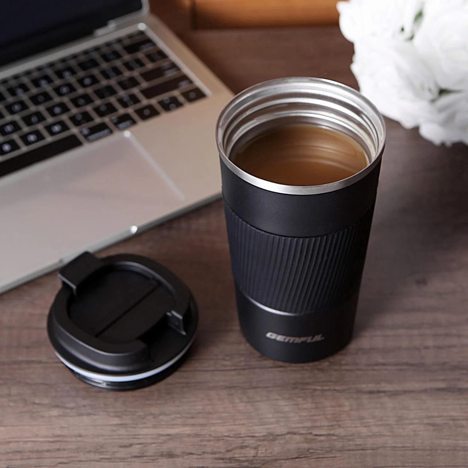 GEMFUL Coffee To Go 510ml Szczelny Kubek Termiczny ze Stali Nierdzewnej