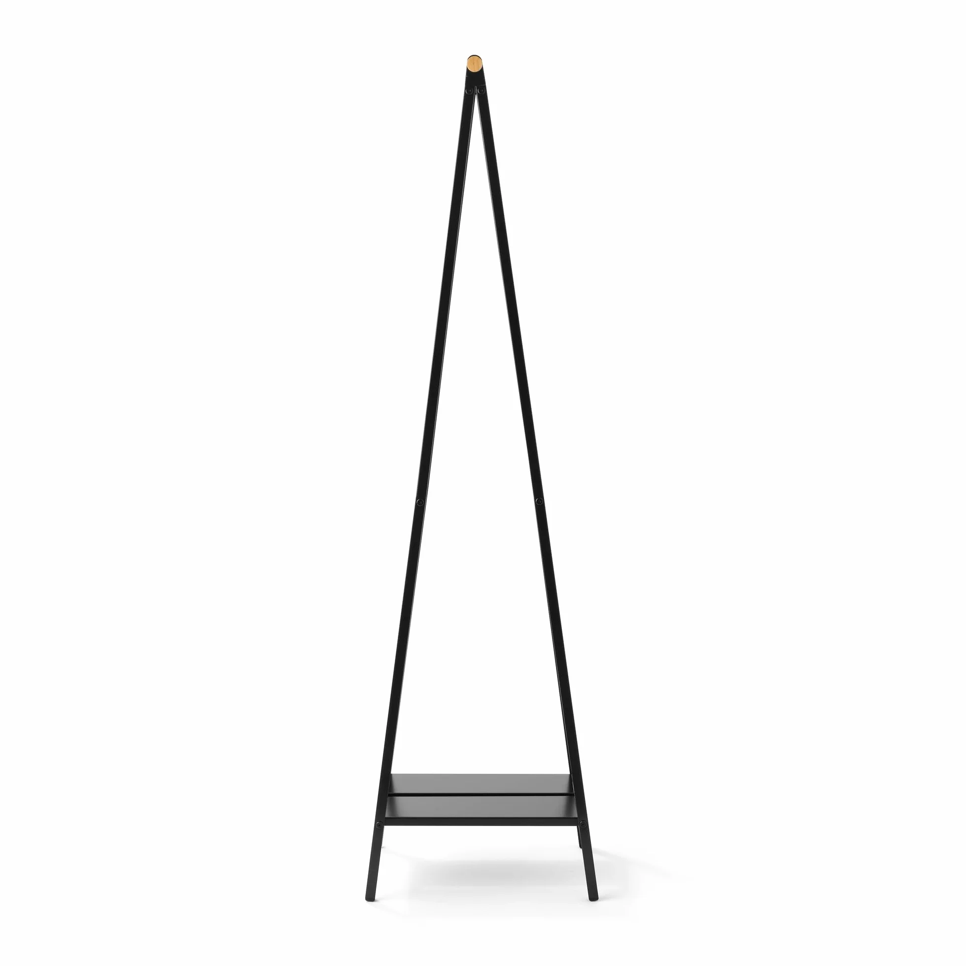Brabantia Kompaktowy wieszak na ubrania Linn stalowa rama bambusowy drążek 47.6 x 34 x 170 cm Matt Black