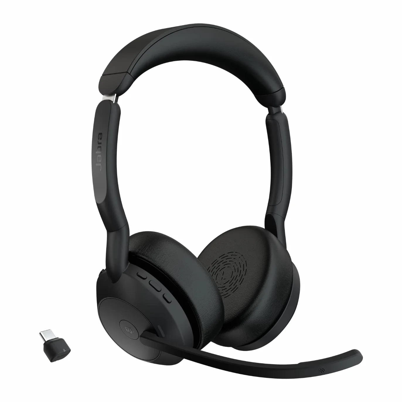 Jabra Evolve2 55 bezprzewodowy zestaw słuchawkowy stereo z technologią Jabra Air Comfort, mikrofon z redukcją szumów i ANC - certyfikat MS Teams, działa ze wszystkimi innymi platformami - czarny