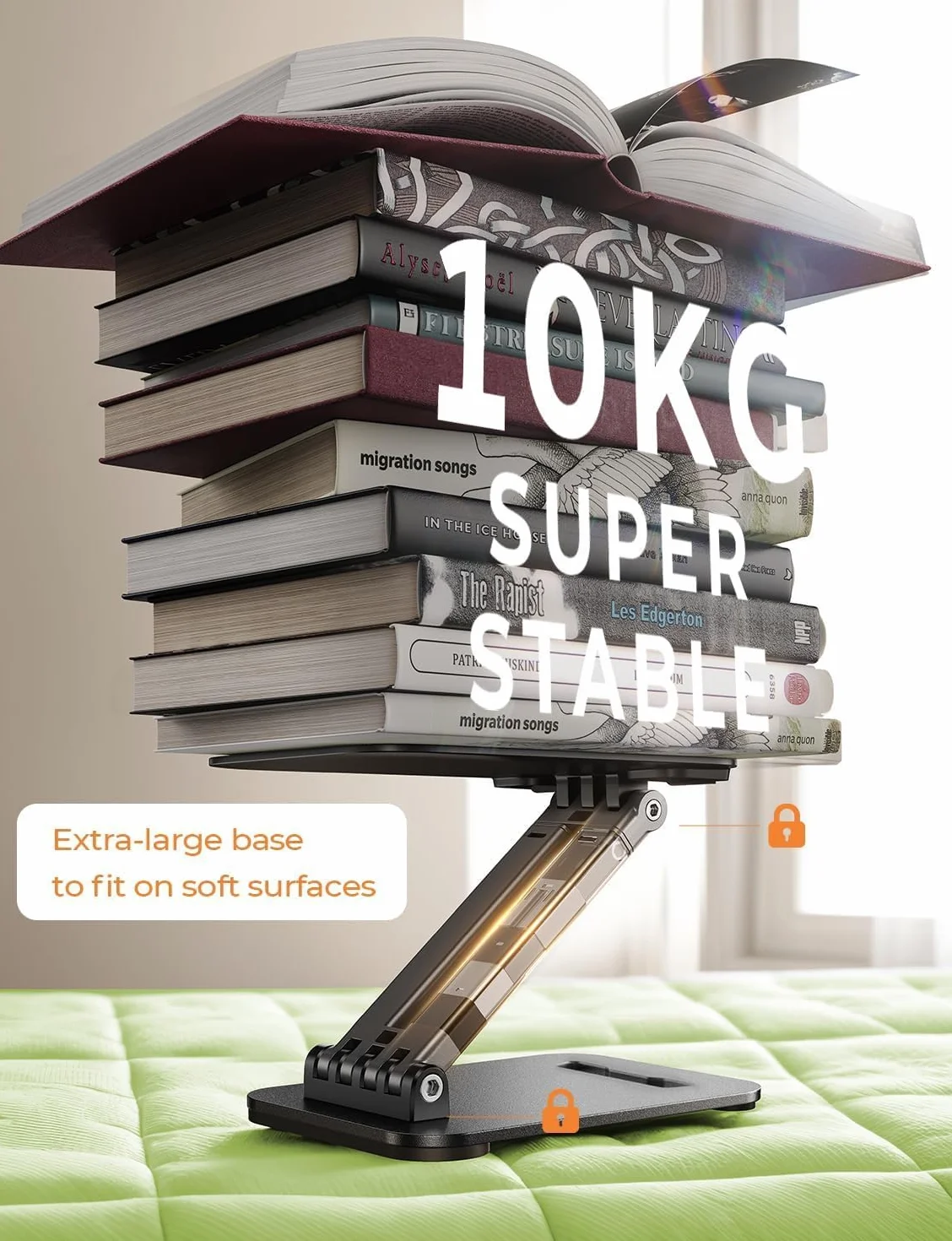 LISEN Stojak na tablet iPad stojak na biurko, składany dom biuro akcesoria na biurko podróż do iPada uchwyt akademik College Essentials przenośny stojak na monitor pasuje do kart Kindle iPhone 4-16