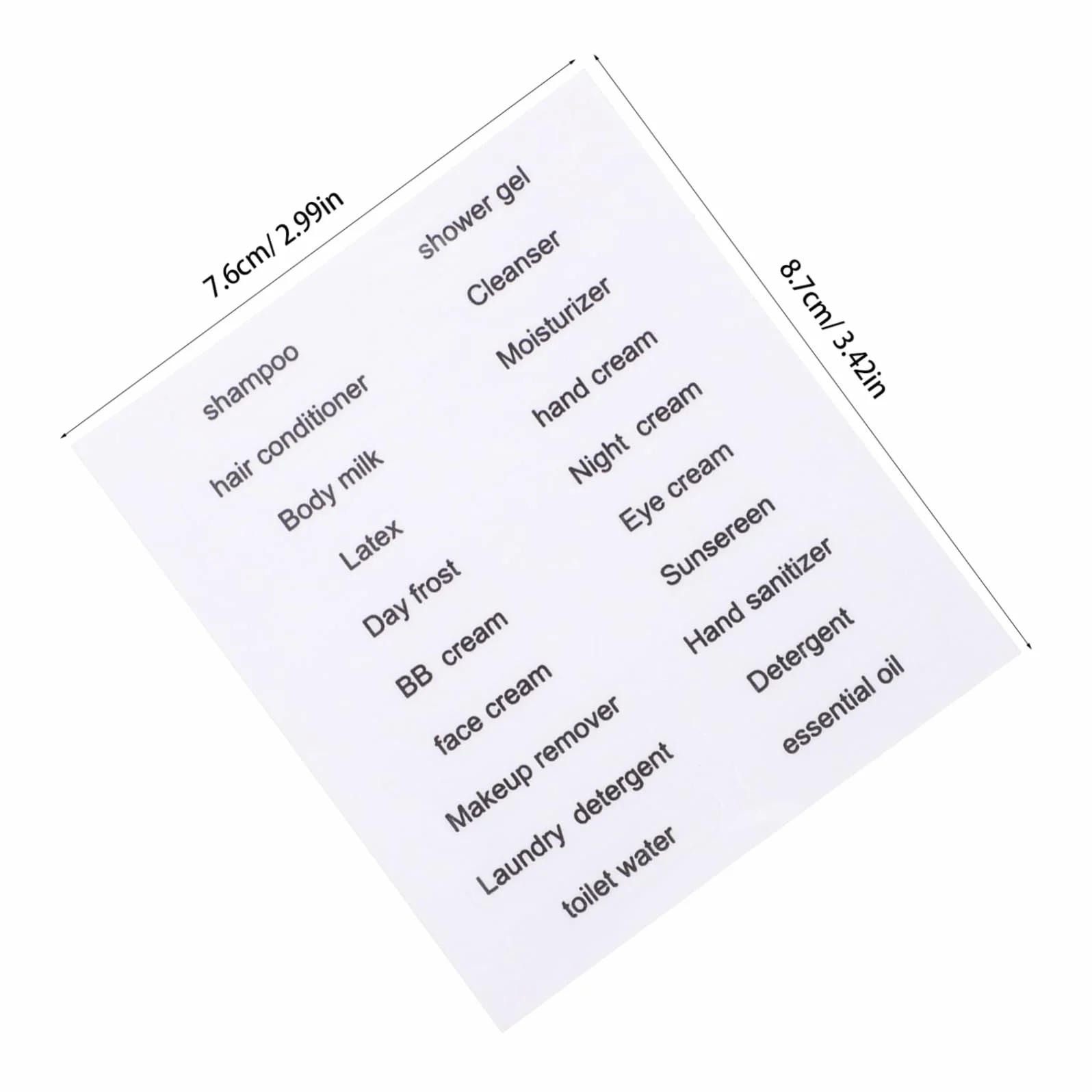Etykiety Na Butelki Podróżne Wodoodporne Zdejmowane Naklejki Do Organizacji Łazienki 30 Szt.