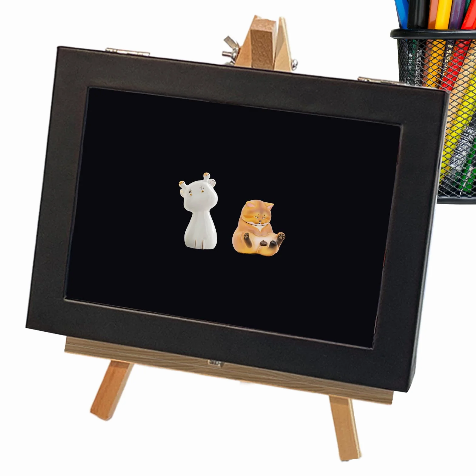 Pin Display Case 7.87x5.91x1.77 Inches Compact Organizer for Brooches Jewelry Black Wall Tabletop