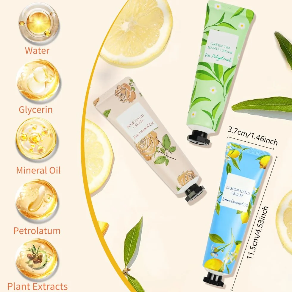 Nawilżający mini krem do rąk, 24 x 30 ml Naprawczy krem do rąk, dodatkowe nawilżające suche i popękane odżywcze balsam ochronny na Dzień Matki, urodziny, Boże Narodzenie, dla dziewczyny żony