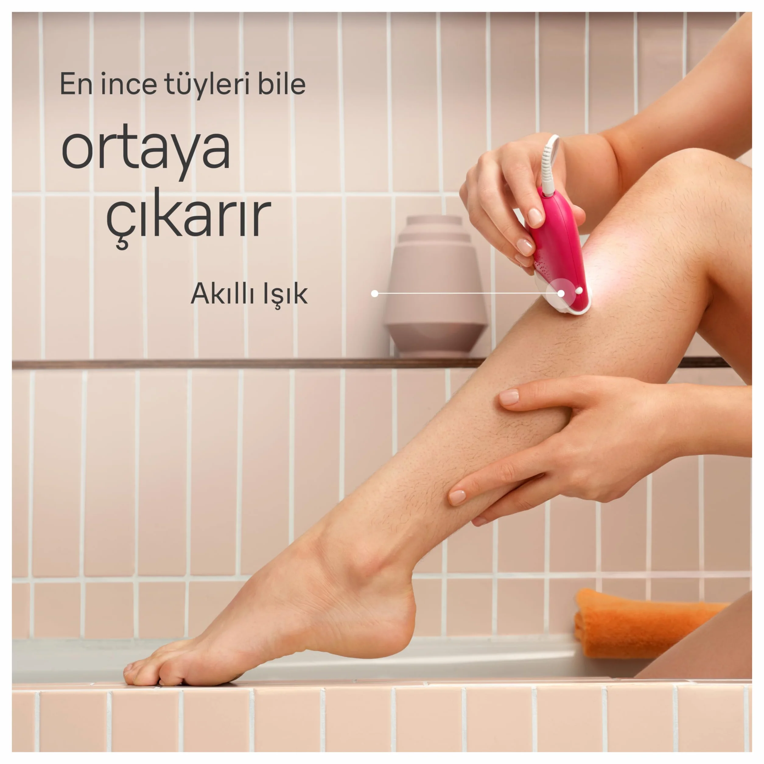 Braun Silk-épil 3, przewodowy depilator damski do usuwania włosów, nasadki do golarki, trymera i masażu ciała, 3-202, malinowy