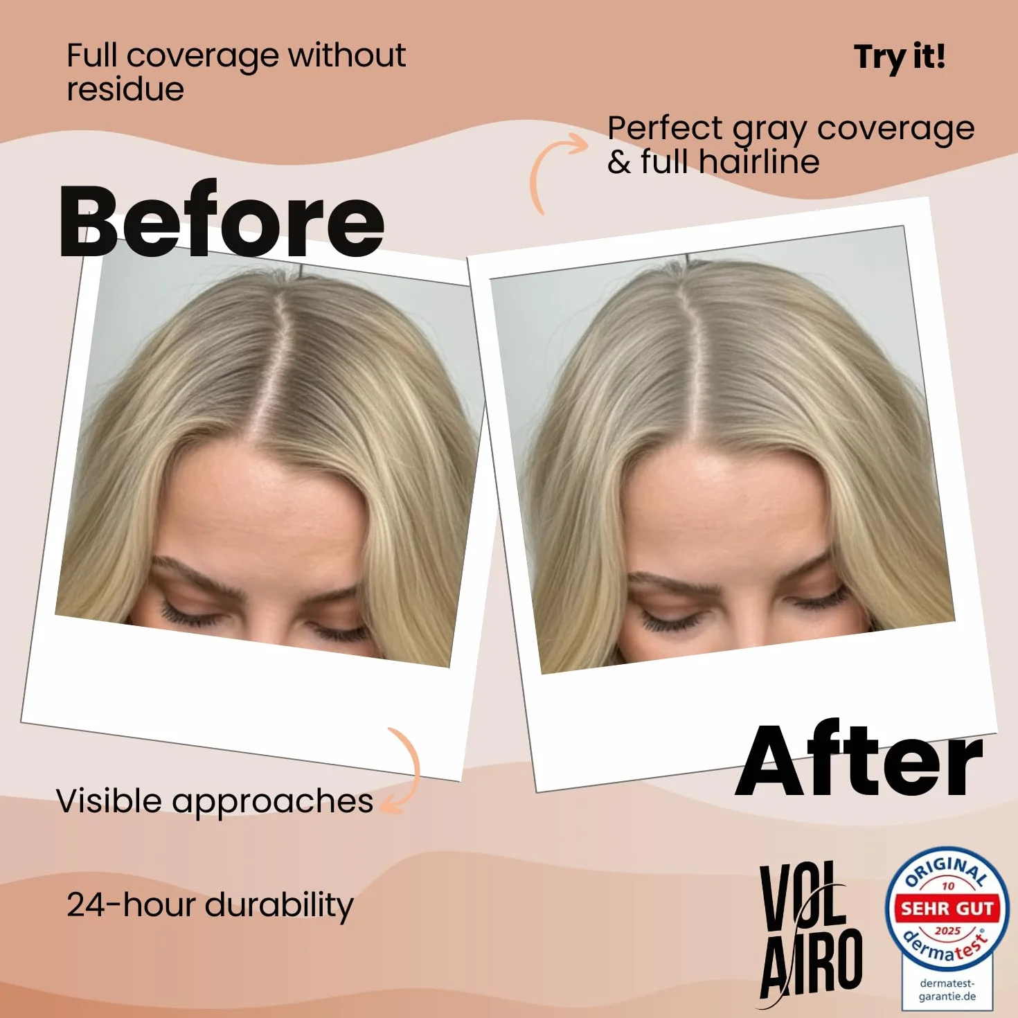Puder do zagęszczania włosów jasny blond 4 g wodoodporny korektor