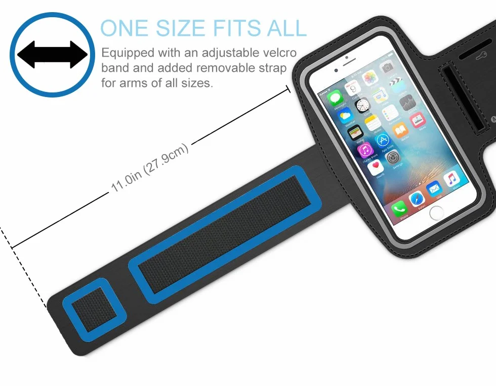 MMOBIEL Sports Arm Band kompatybilny z iPhone/Samsung/Xiaomi/Huawei i więcej - 4,7 cala - Kieszeń telefonu do joggingu i sportu - odporna na refleksję i spawanie - czarny - czarny