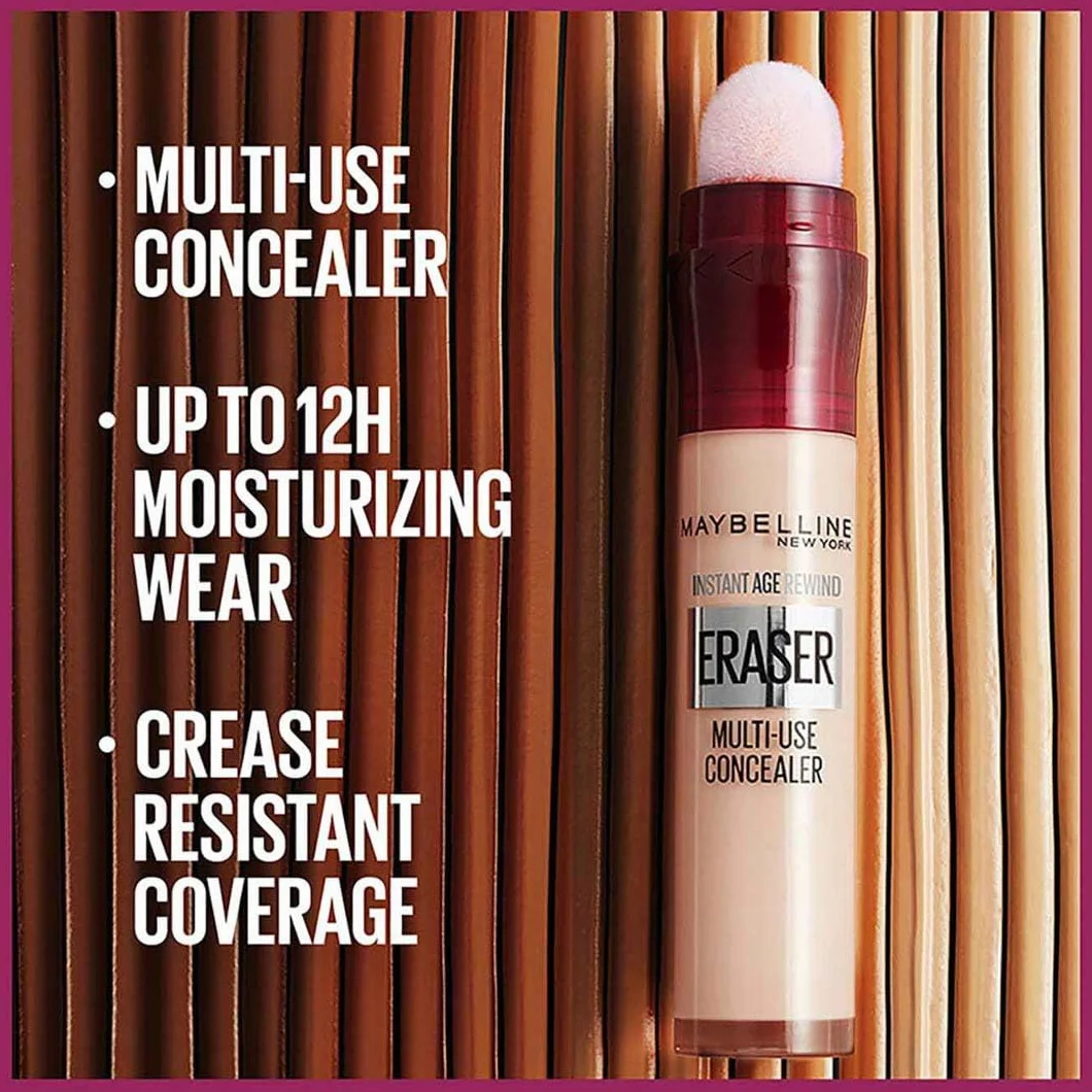 Maybelline New York Instant Anti Age Eraser multifunkcyjny korektor do twarzy z gąbeczką, maskuje zaczerwienienia, cienie i zmarszczki, 03 Fair, 6,8 ml
