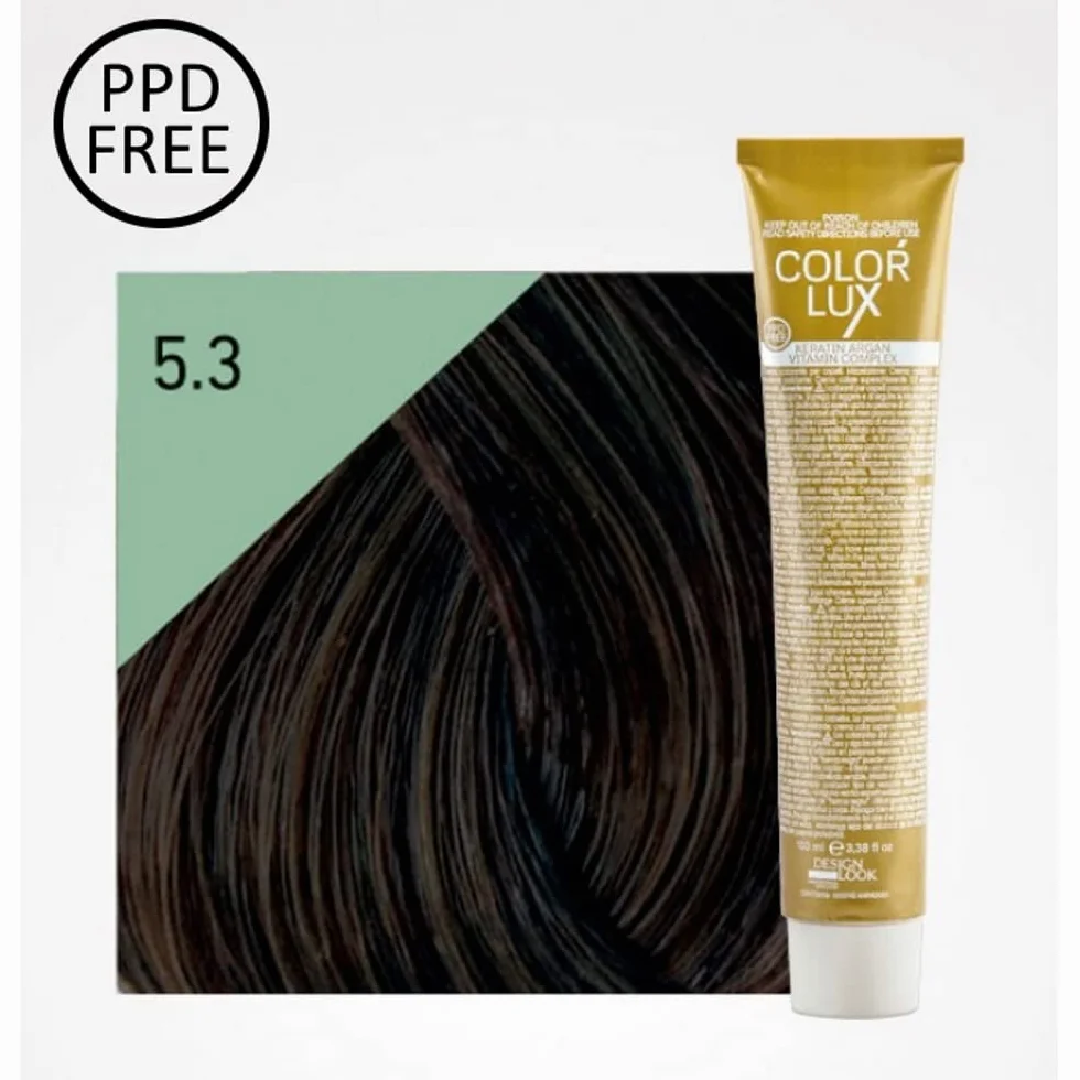 Design Look Krem Kolorowanka Permanent Kolor Lux 5.3 Jasny brąz Złoty 100mL