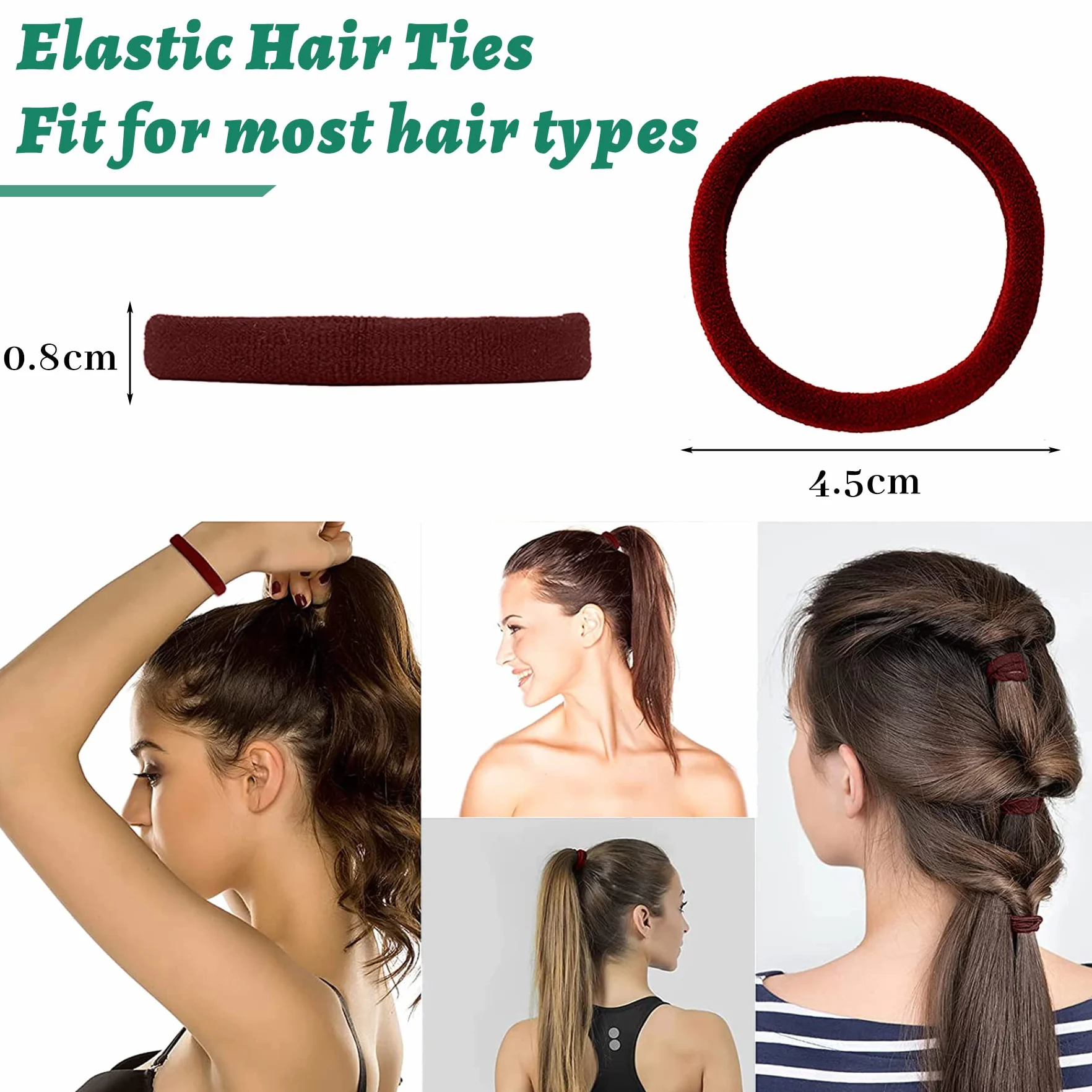 4 Stück Satin Haarhaube Nacht Schlafhaube mit 4er Elastische Haargummis, Verstellbare Schlafmütze Satin Bonnet Nachtmütze Haube Duschhaube Schlafkappe Seidenhaube für Damen und Mädchen