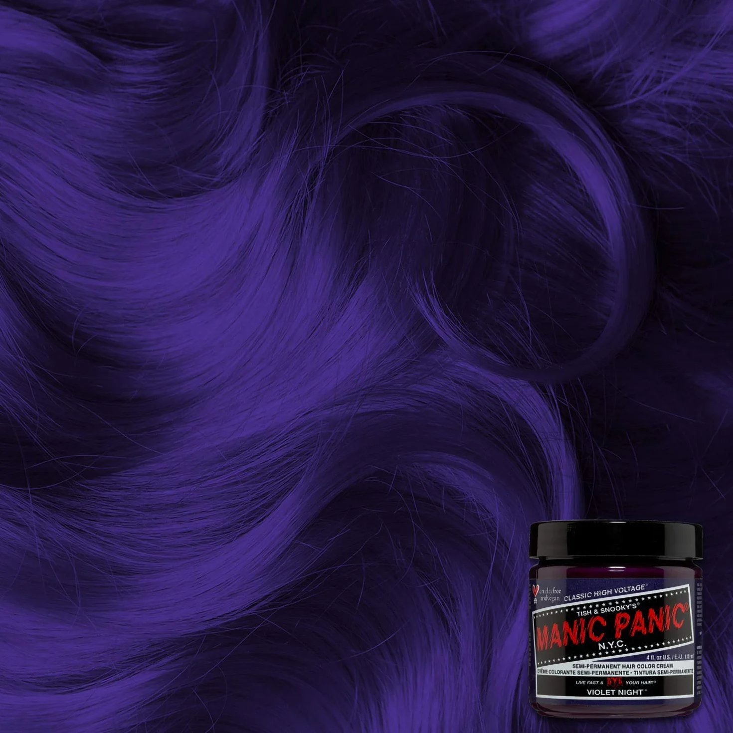 Manic Panic Classic Semi-Permanent Hair Dye 118ml (Violet Night)