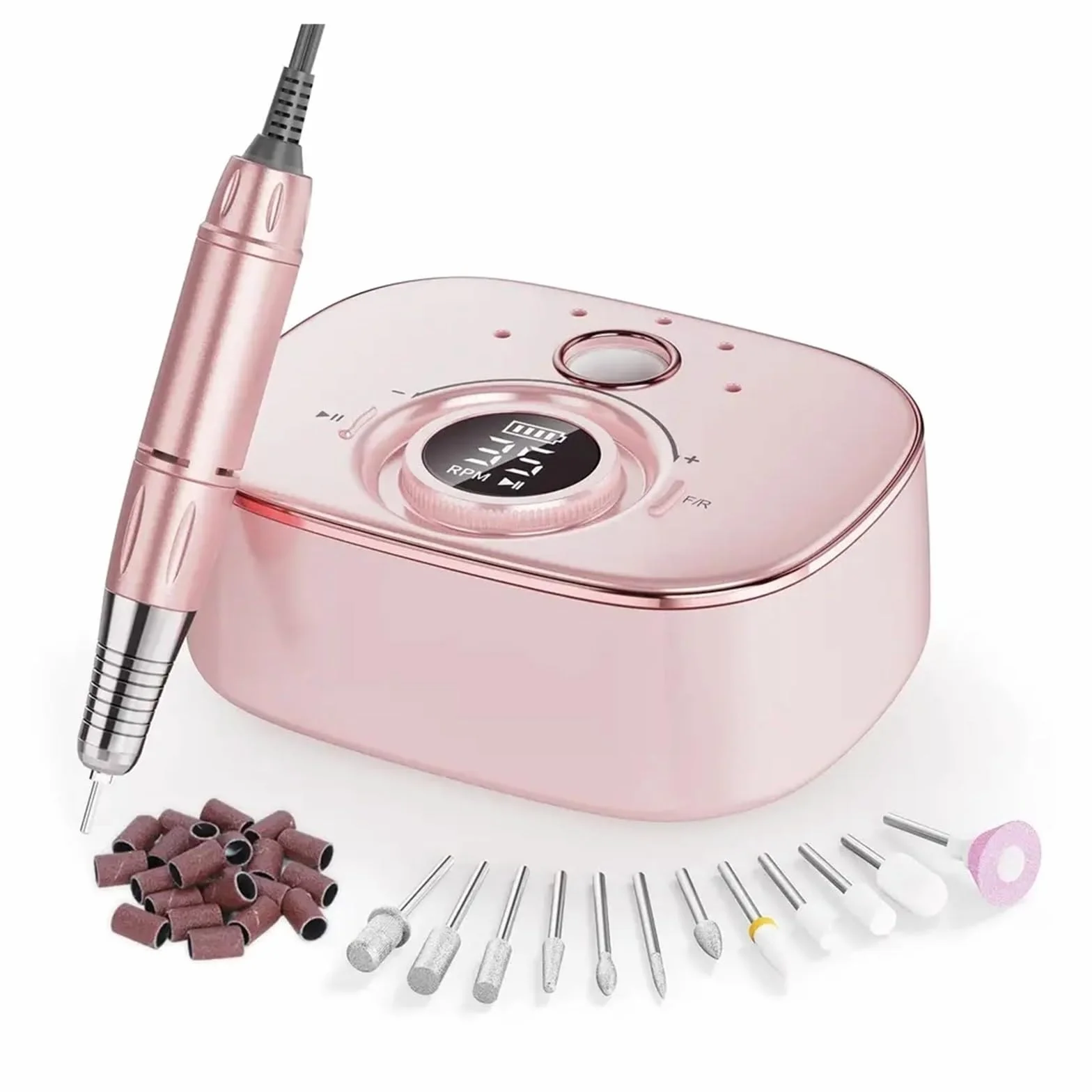 Obcinacz do paznokci, Elektryczny pilnik do paznokci do paznokci akrylowych, elektryczna maszyna do manicure, przenośny frez(Wit)