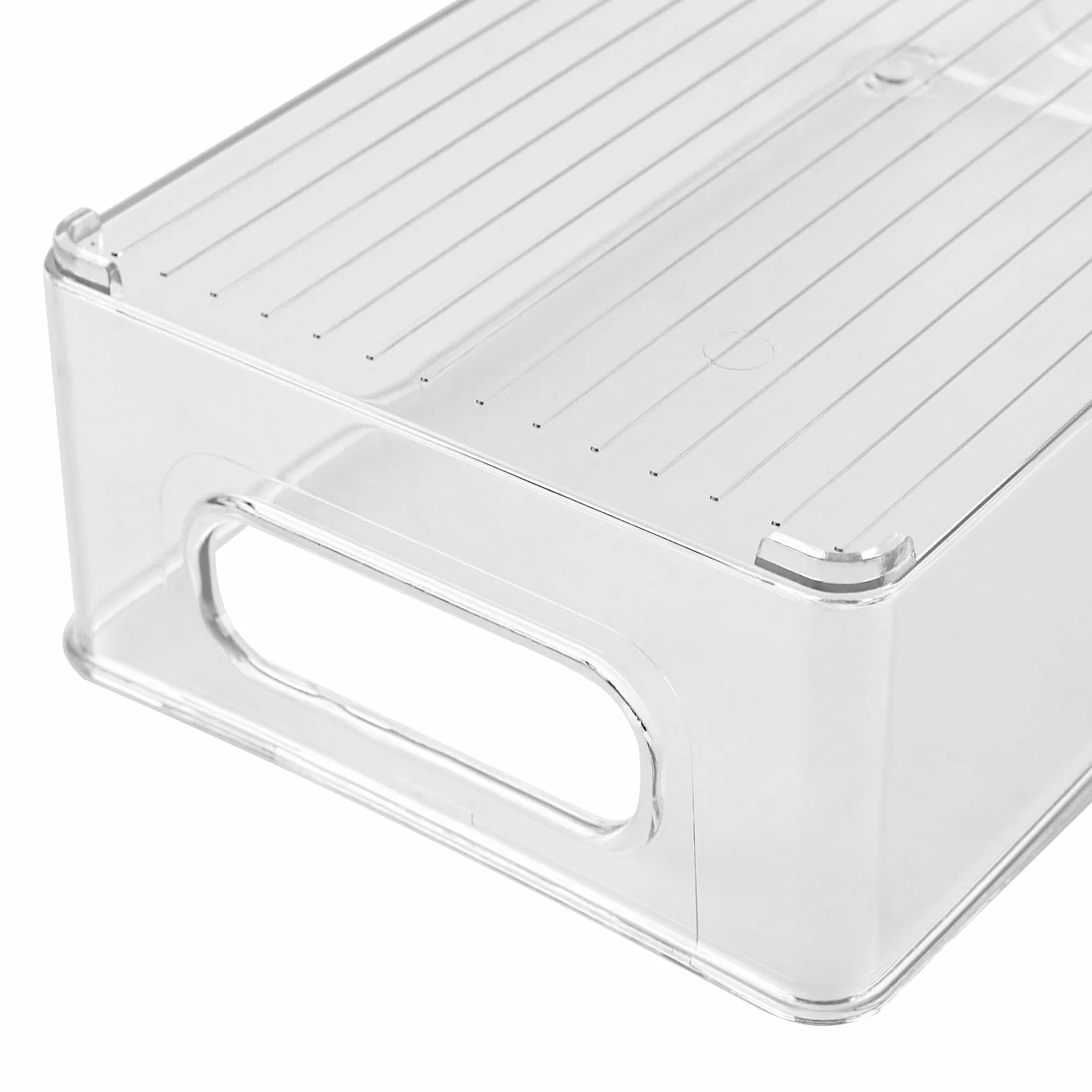 ZOENHOU 3 organizery do lodówki 25,5x15x7,6 cm przezroczyste pudełka do przechowywania z uchwytem