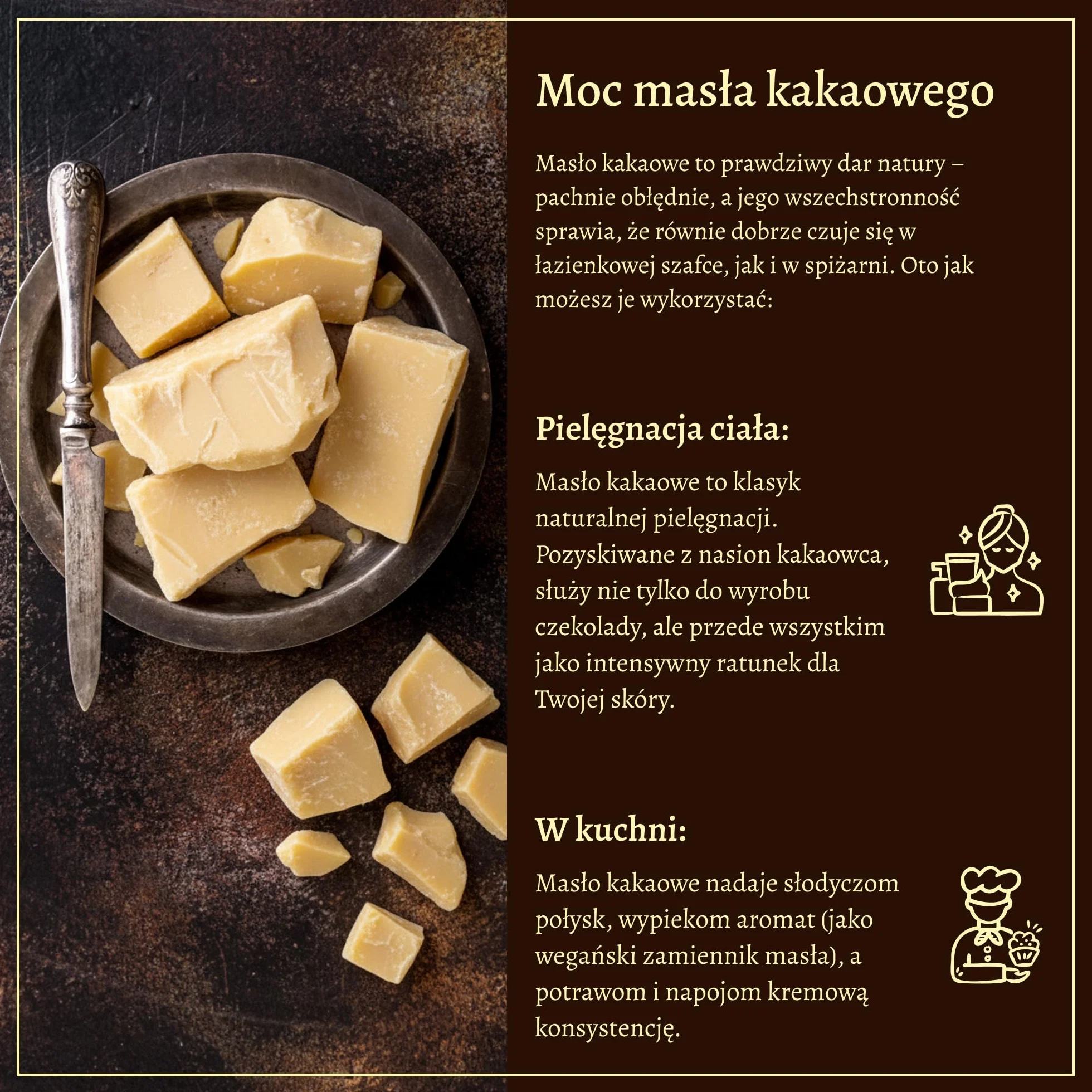 I-Organic Masło kakaowe nierafinowane spożywcze 100% z Kolumbii, Naturalny kosmetyk hipoalergiczny, Świetnie nawilża oraz regeneruje skórę, Chroni przed UV, Długa czas przechowywania, 1kg
