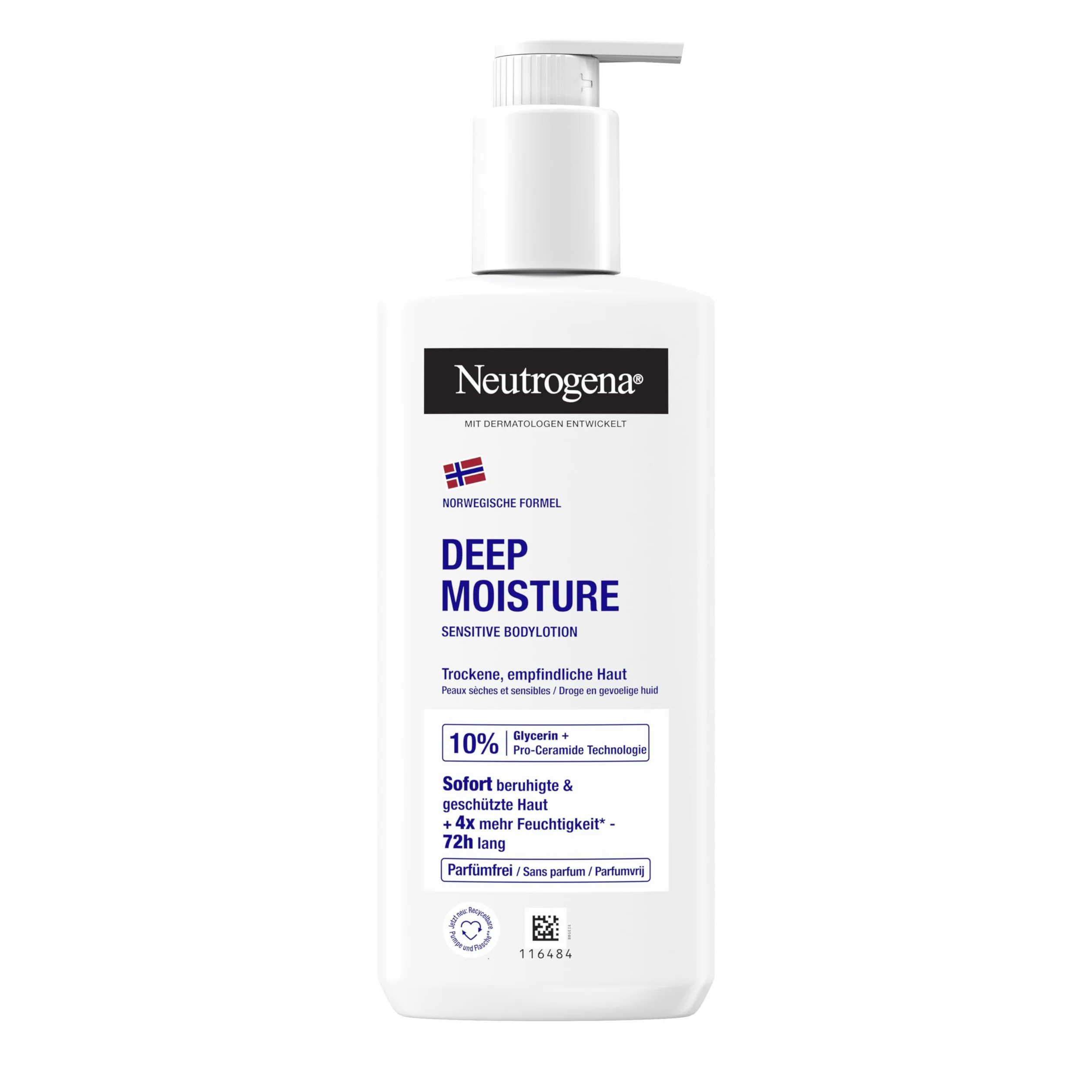 Neutrogena Deep Moisture Bodylotion Sensitive balsam do ciała, bez substancji zapachowych, 250 ml