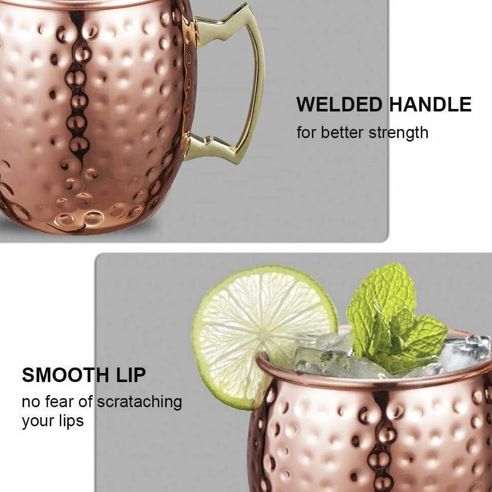 SUPERSUN Moscow Mule miedziane kubki 530 ml zestaw 4 sztuk