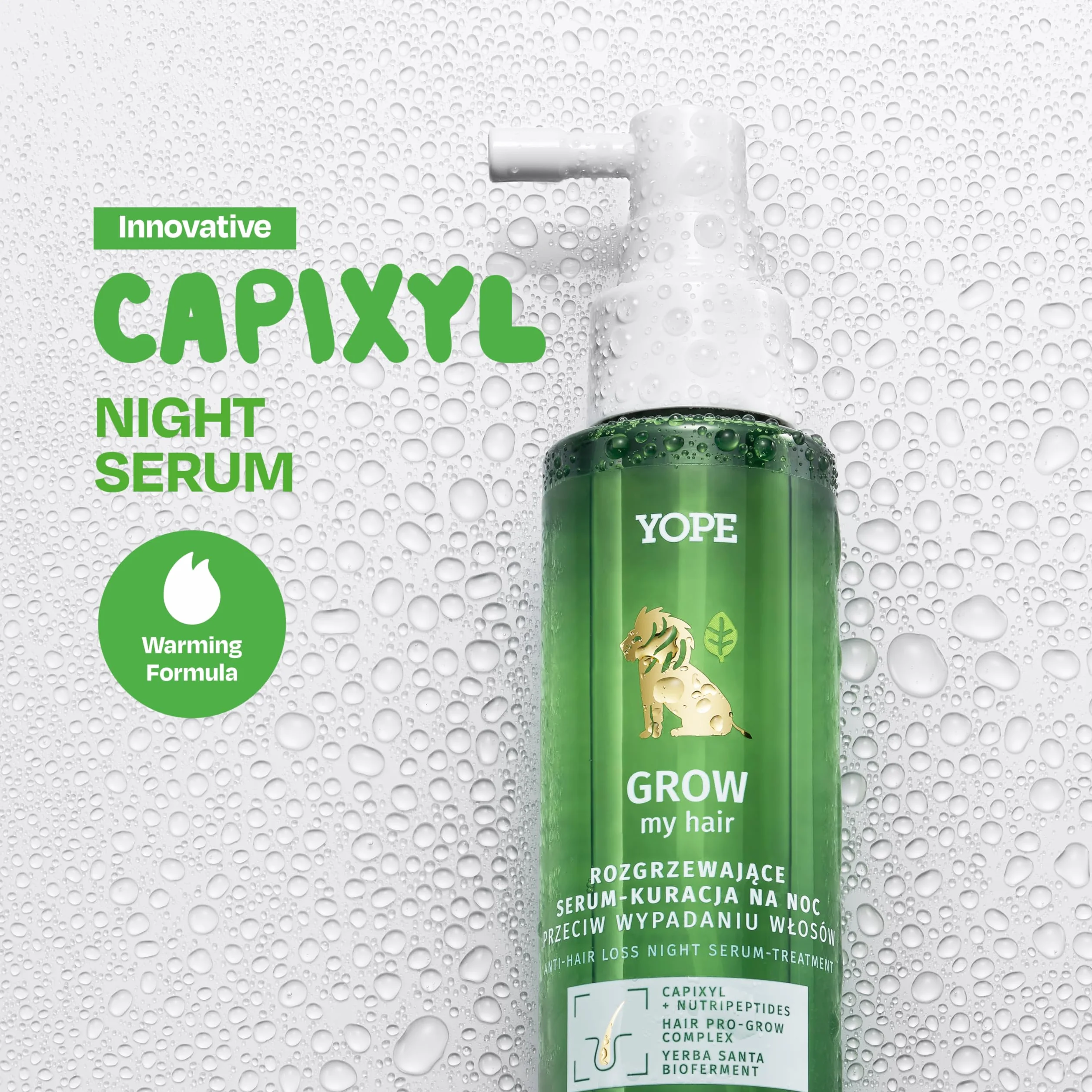 YOPE GROW Hair Serum Przeciw Wypadaniu Włosów Na Noc 110 ml Naturalna Wegańska