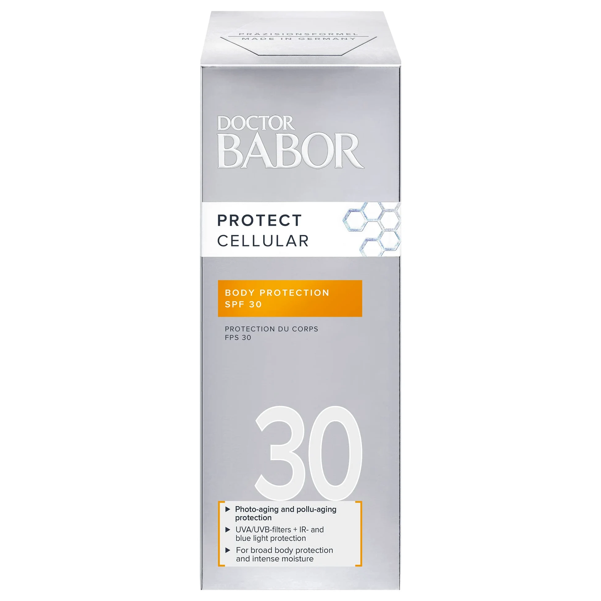 Doctor Babor Body Protector SPF 30, nawilżający balsam do ciała o współczynniku ochrony przeciwsłonecznej, szybko się wchłania, z witaminą E, 1 x 150 ml