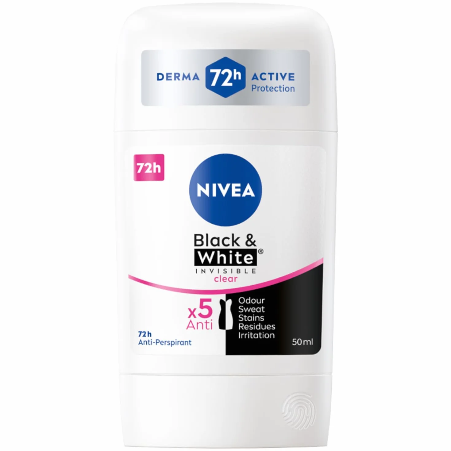 NIVEA Black & White Clear Antyperspirant w sztyfcie, 50 ml