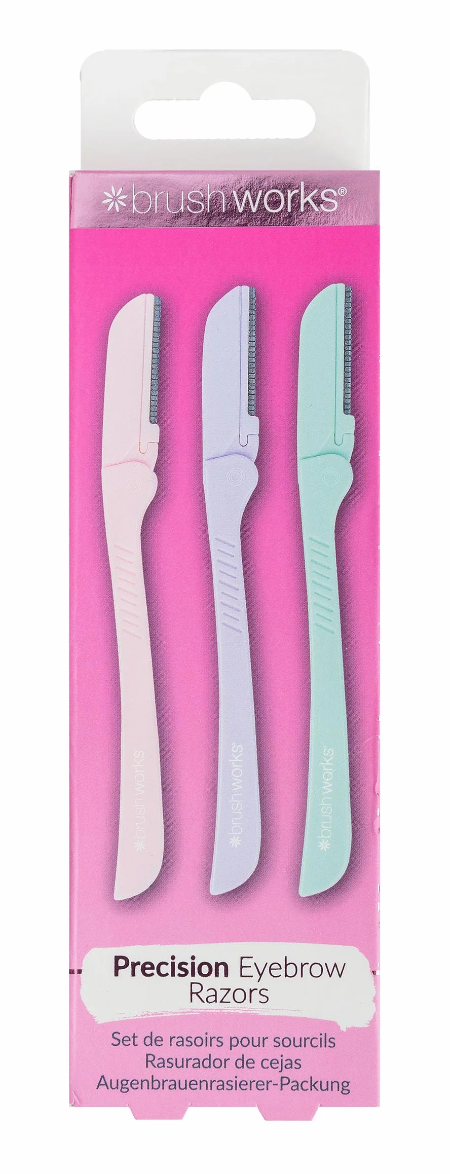 Brushworks Precyzyjna maszynka do golenia brwi - pastelowa (3 sztuki)