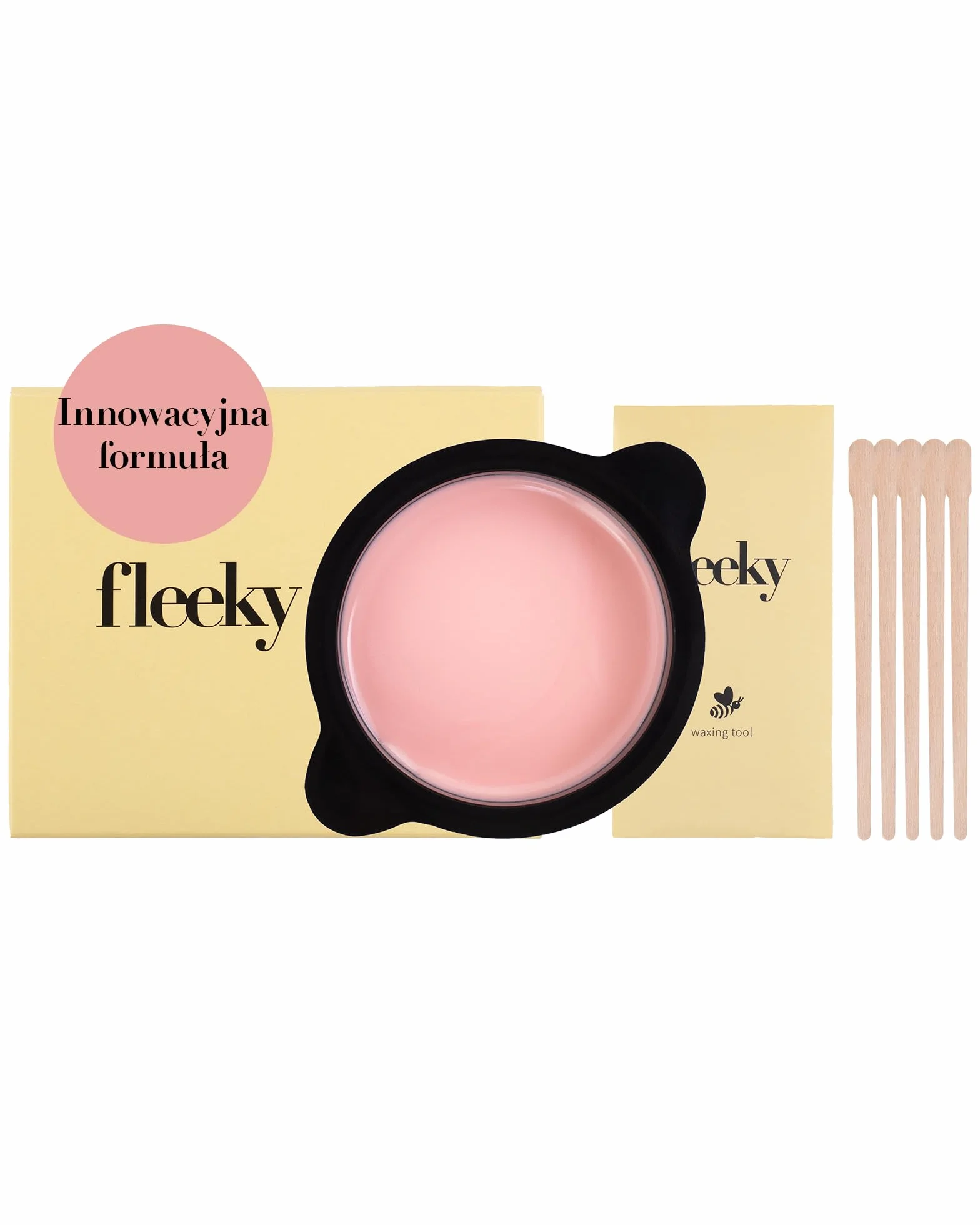 Fleeky Brow Zestaw 2 w 1 do depilacji i pielęgnacji - idealny do twarzy, ciała i okolic bikini, precyzyjny z drewnianą szpatułką.