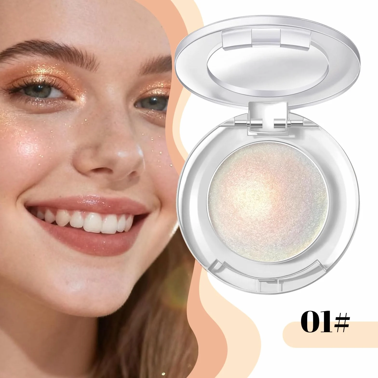 holograficzny Duochromatyczny błyszczący cień do powiek, paleta cieni do powiek, błyszcząca paleta cieni do powiek, błyszczący rozświetlacz do wewnętrznego kącika oczu, opalizujący paleta