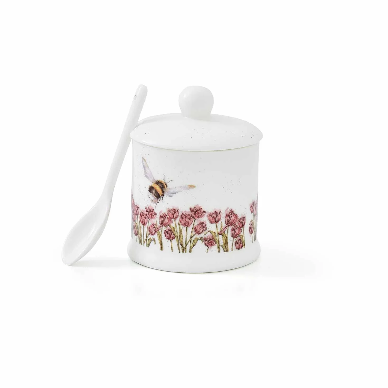 Royal Worcester Wrendale Designs Flight of The Bumble Bee pokrywka garnek konserwujący ceramiczny biały