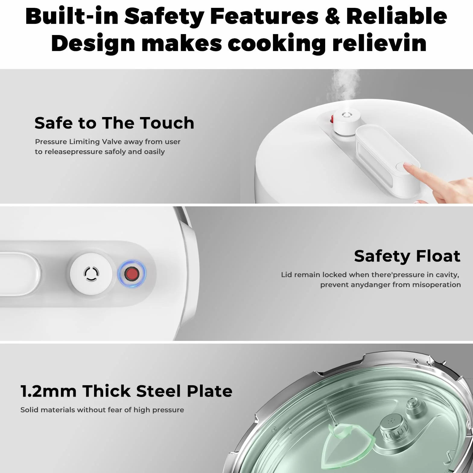 TOKIT Pressure Cooker 5 l, szybkowar elektryczny wielofunkcyjny z 14 programami, MiHome Smart Control