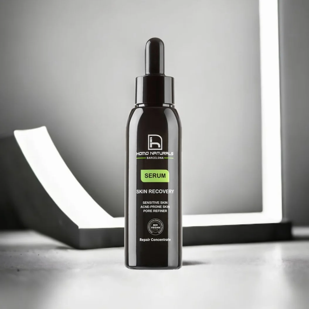 Homo Naturals serum do twarzy dla mężczyzn, przeciwstarzeniowe, do skóry wrażliwej, z kwasem hialuronowym, krem do twarzy przeciw trądzikowi, dla mężczyzn, przeciw starzeniu się i trądzikowi,