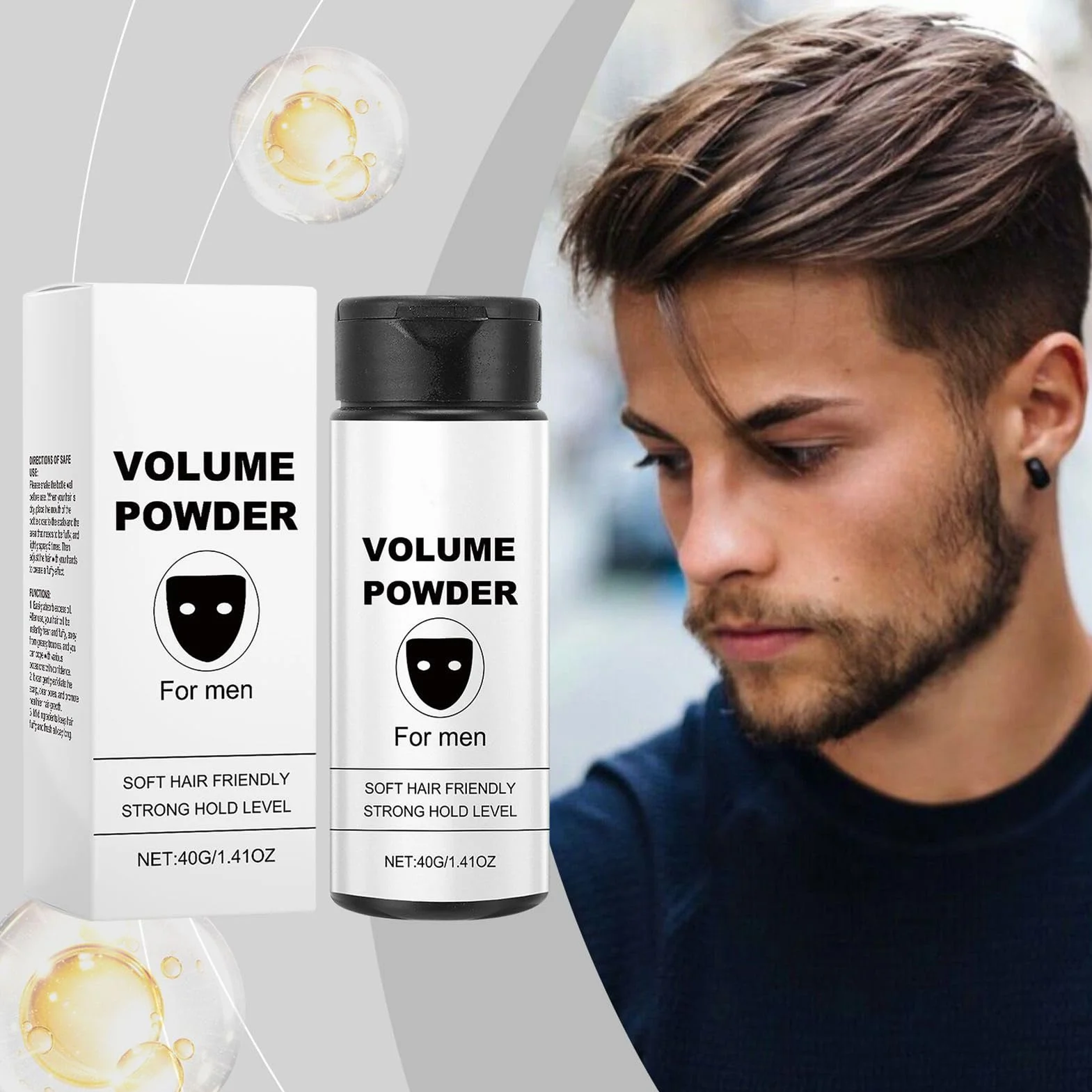 Hair Texture Powder, Men’s Styling Dust, Natural Finish Grooming Product, Portable Volume Enhancer, Travel-Friendly Hair Care Solution for Appointments Business Meetings and On-the-Go Use, 40g