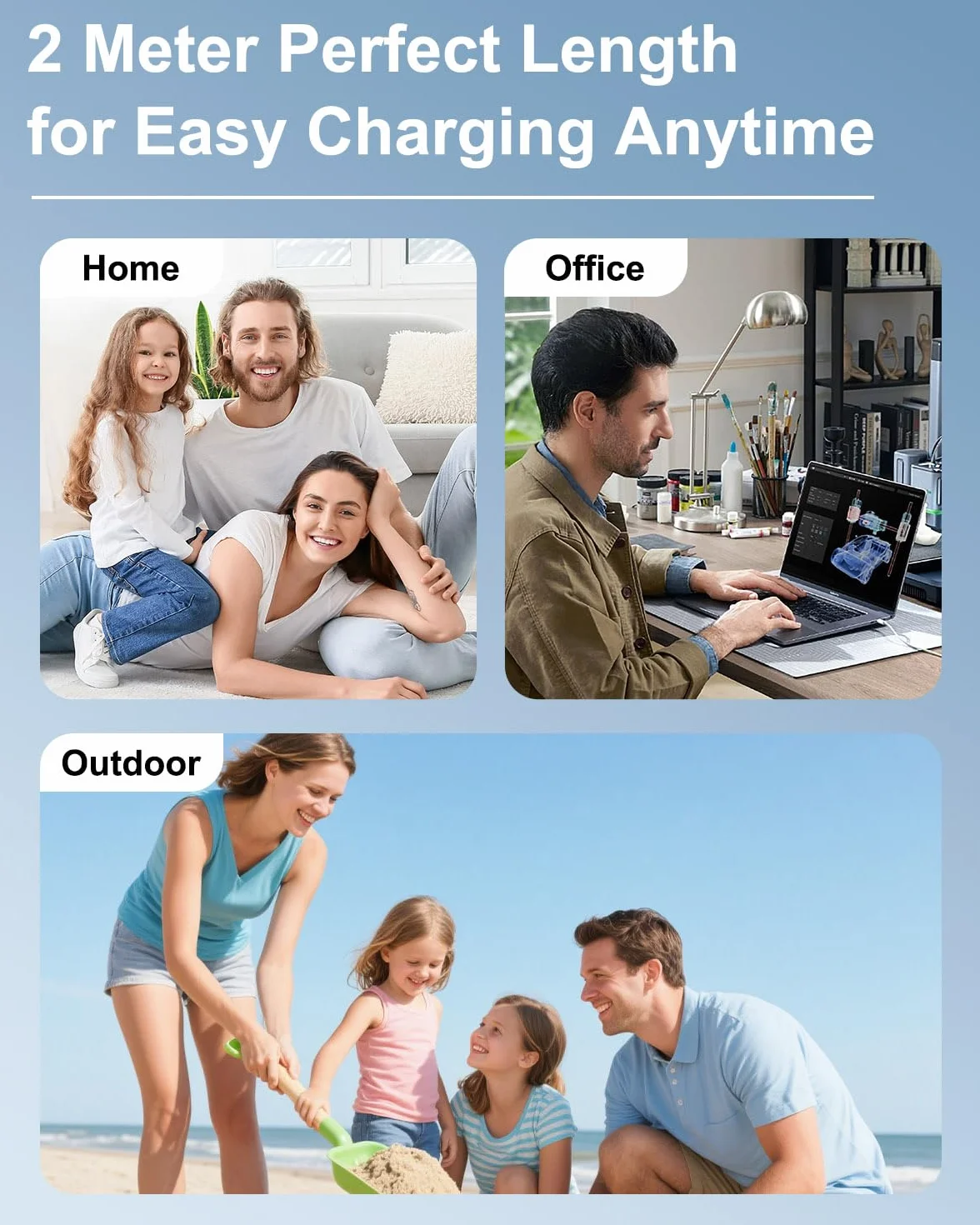 Kabel USB C do Lightning 2M [Certyfikat Apple MFi], Szybki Kabel do Ładowania iPhone, Kabel USB C Lightning, Pleciony Kabel Ładujący iPhone do Apple iPhone 14 13 12 11 Pro Max/X/XS/XR/8/SE/iPad/AirPod