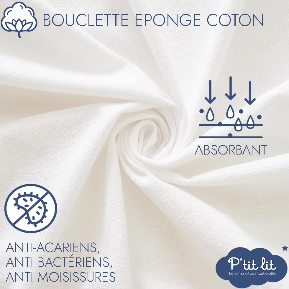Ochraniacz na materac dla niemowląt 60 x 120 cm wodoszczelny frotte 100% bawełna Oeko Tex®